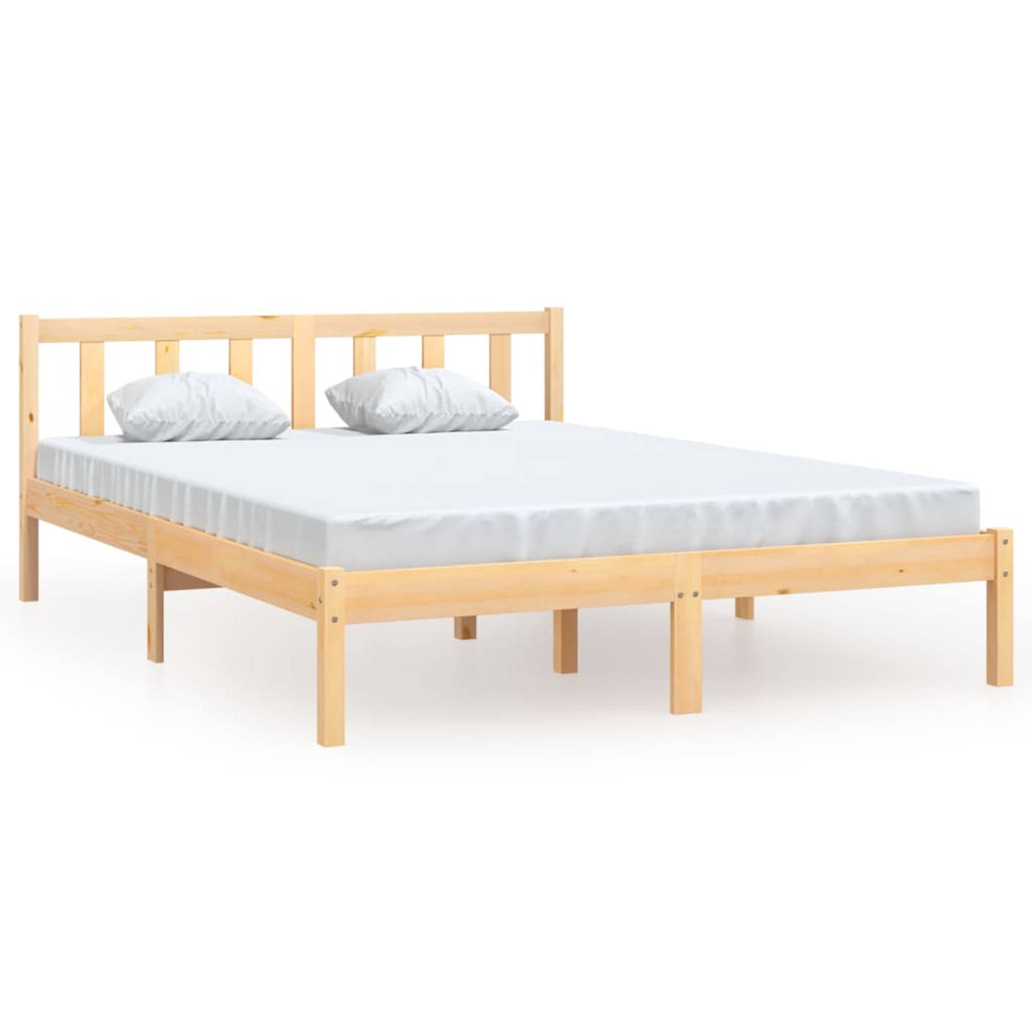 The Living Store Bedframe massief grenenhout 120x200 cm - Bedframe - Bedframe - Bed Frame - Bed Frames - Bed - Bedden - 1-persoonsbed - 1-persoonsbedden - Eenpersoons Bed