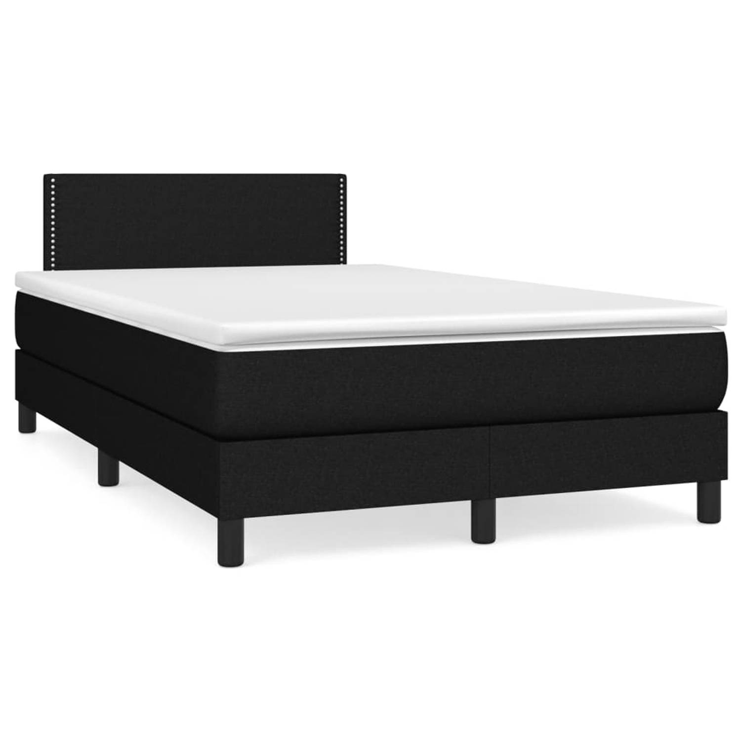 The Living Store Boxspring met matras stof zwart 120x200 cm - Boxspring - Boxsprings - Bed - Slaapmeubel - Boxspringbed - Boxspring Bed - Tweepersoonsbed - Bed Met Matras - Bedfram