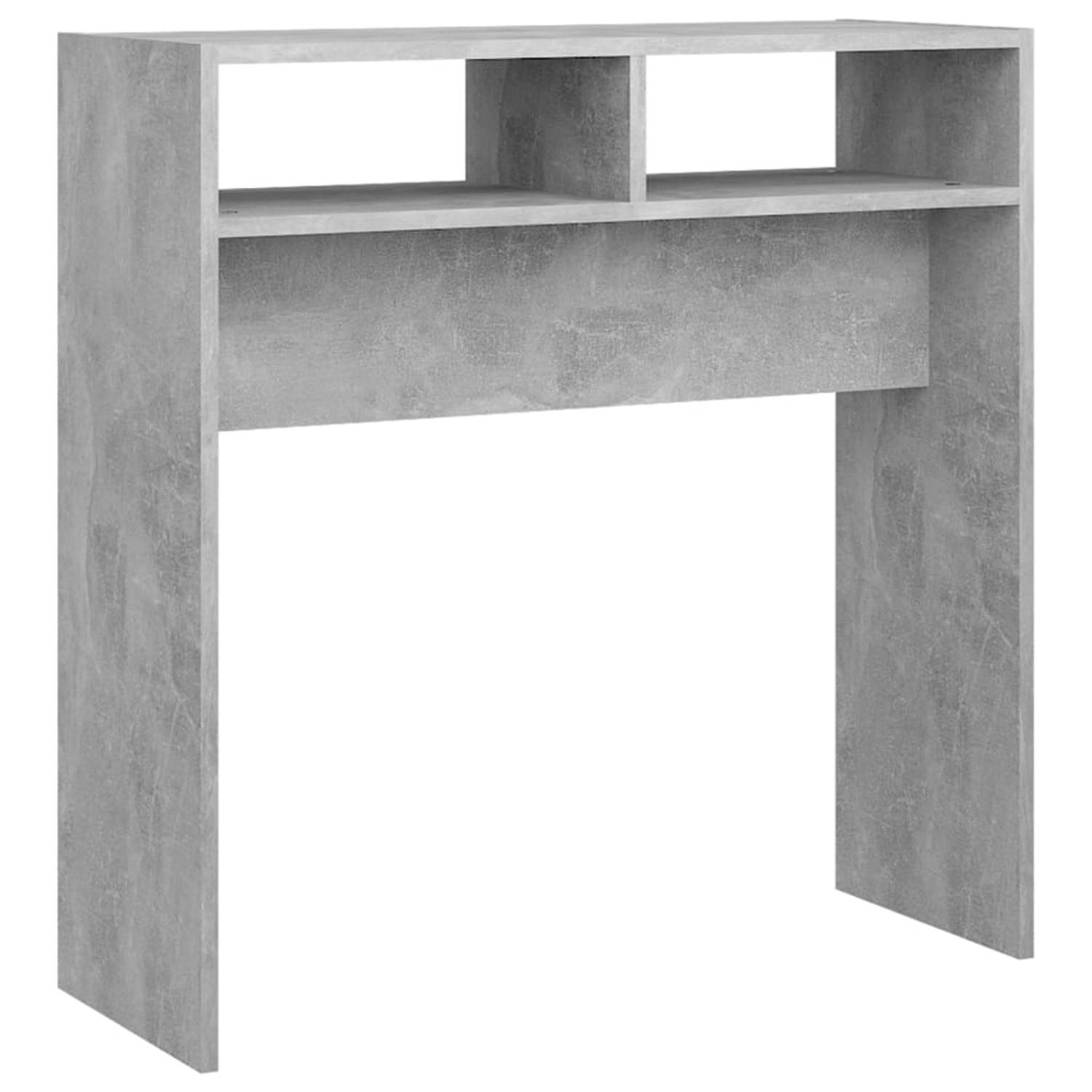 The Living Store Wandtafel 78x30x80 cm spaanplaat betongrijs - Tafel