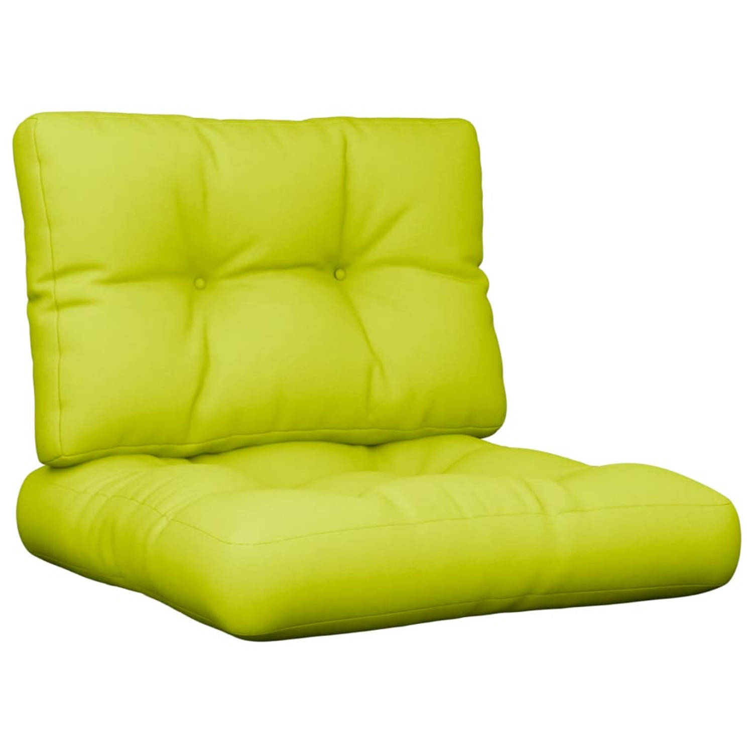 The Living Store Palletkussen - Polyester - Comfortabel - 60 x 60 x 10 cm - Helder groen