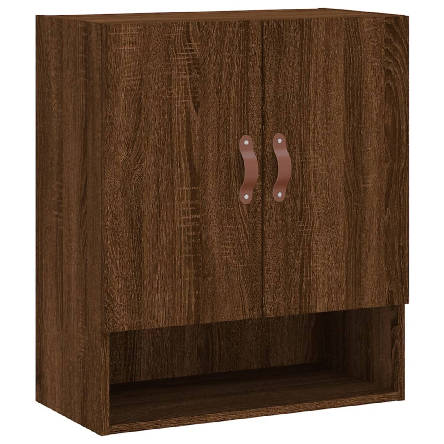 The Living Store Wandkast 60x31x70 cm bewerkt hout bruineikenkleurig - Kast