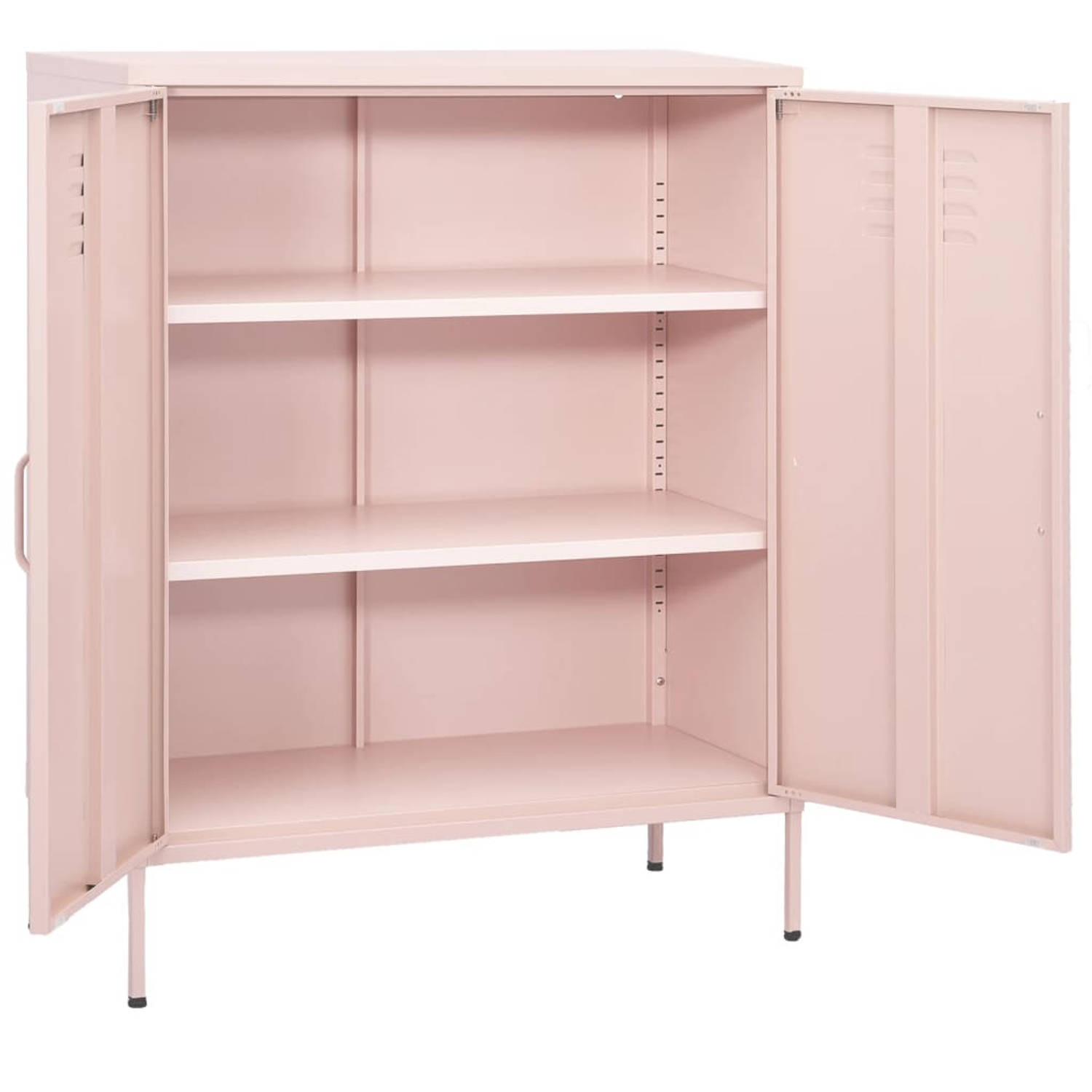 The Living Store Opbergkast 80x35x101-5 cm staal roze - Kast