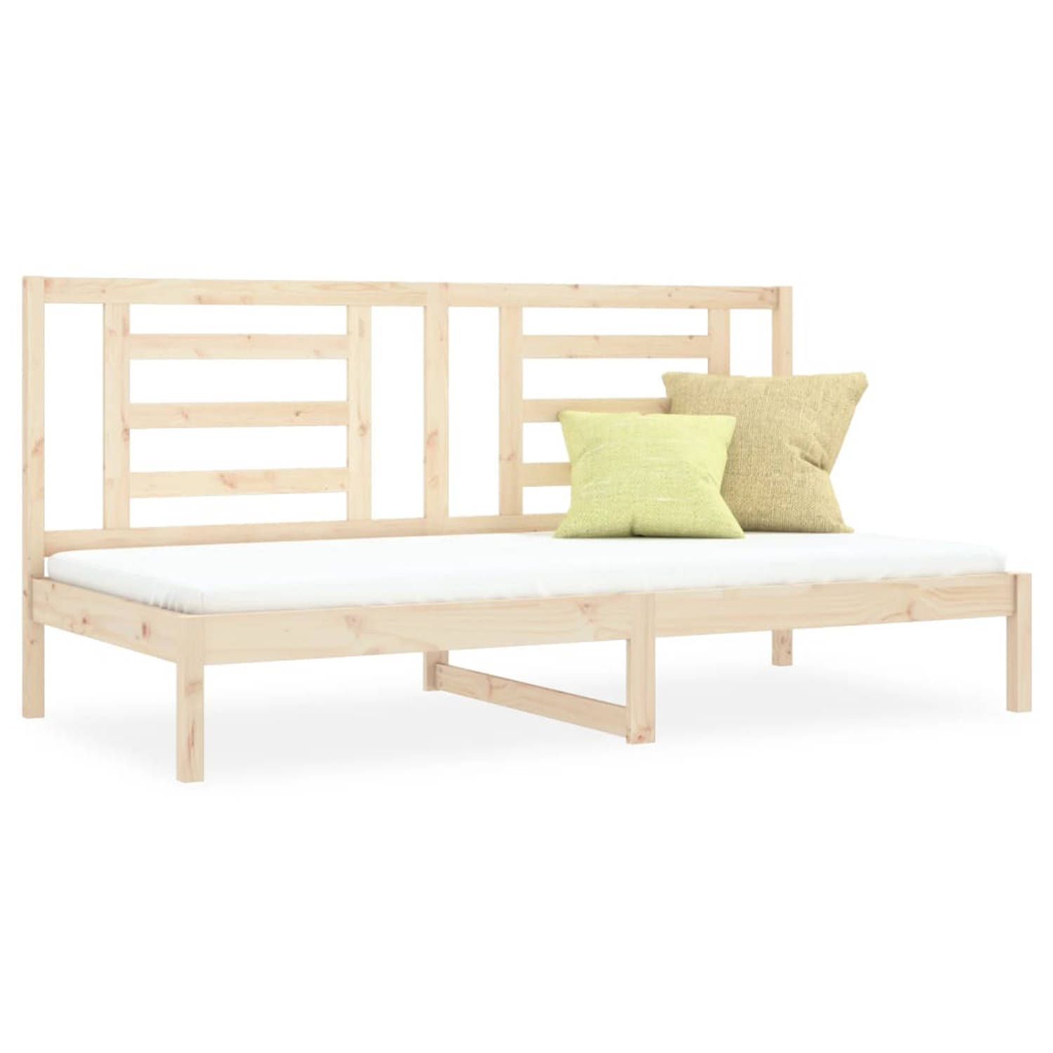 The Living Store Slaapbank 80x200 cm massief grenenhout - Slaapbank - Slaapbanken - Bedbank - Bed - Bedframe - Houten Bedframe - Bedbodem - Logeerbed - Slaapmeubel - Ledikant - Bed