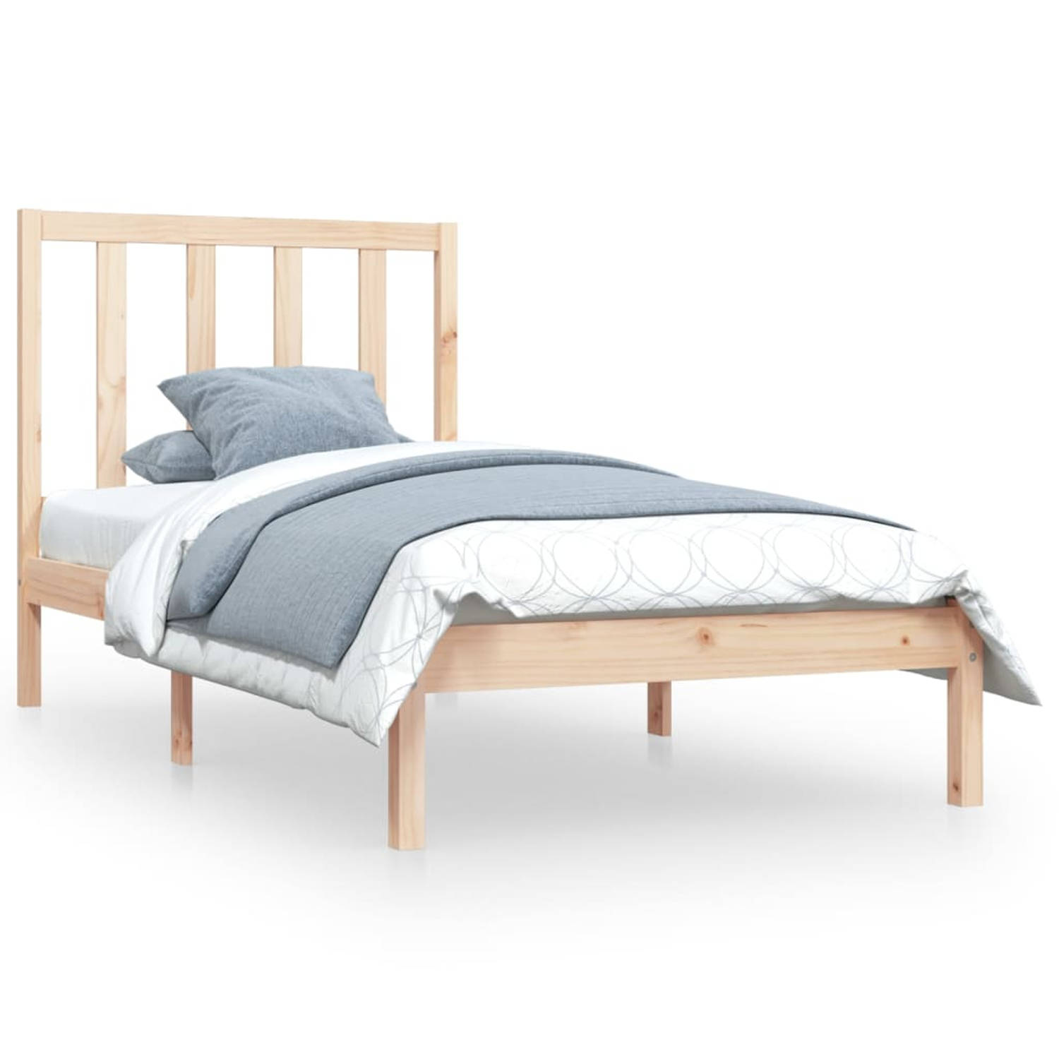 The Living Store Bedframe massief grenenhout 90x200 cm - Bedframe - Bedframes - Bed - Bedbodem - Ledikant - Bed Frame - Massief Houten Bedframe - Slaapmeubel - Bedden - Bedbodems -