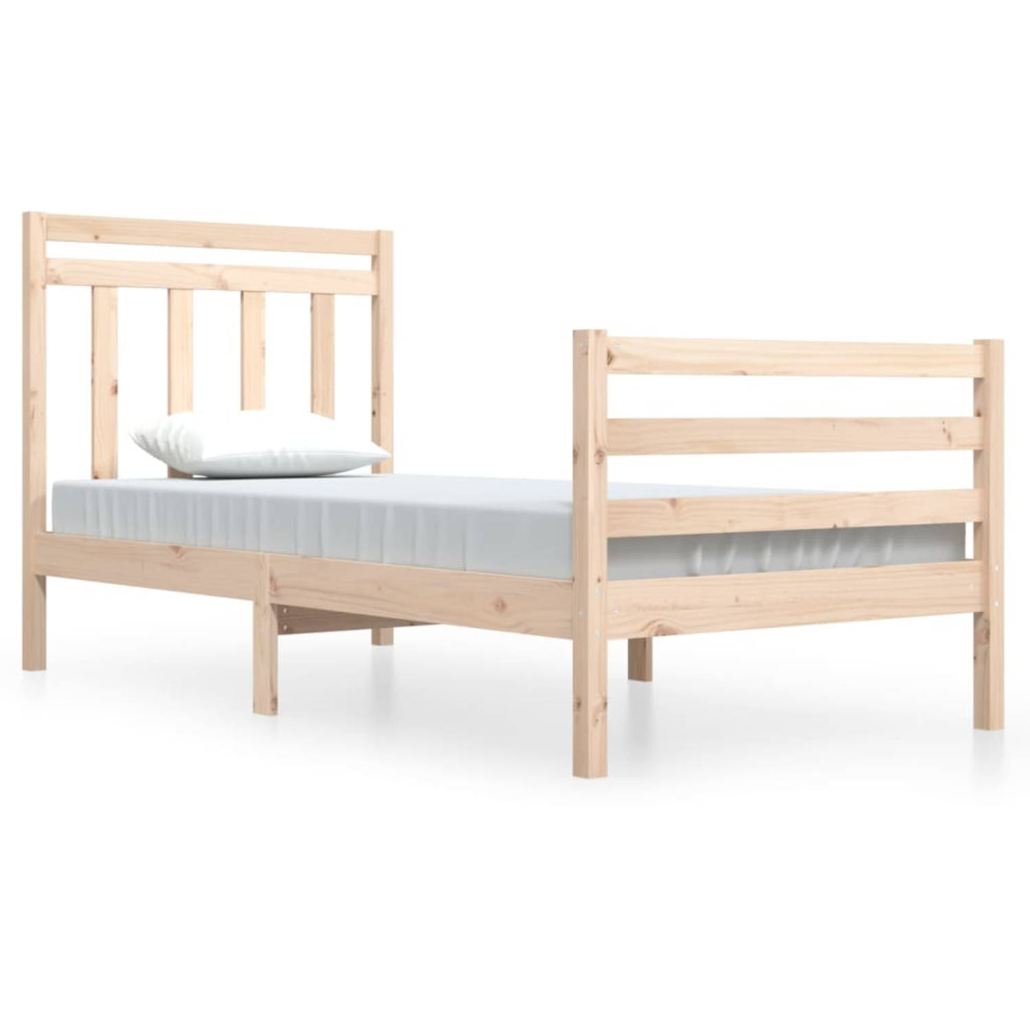 The Living Store Bedframe massief hout 90x200 cm - Bedframe - Bedframes - Eenpersoonsbed - Bed - Bedombouw - Ledikant - Houten Bedframe - Eenpersoonsbedden - Bedden - Bedombouwen -