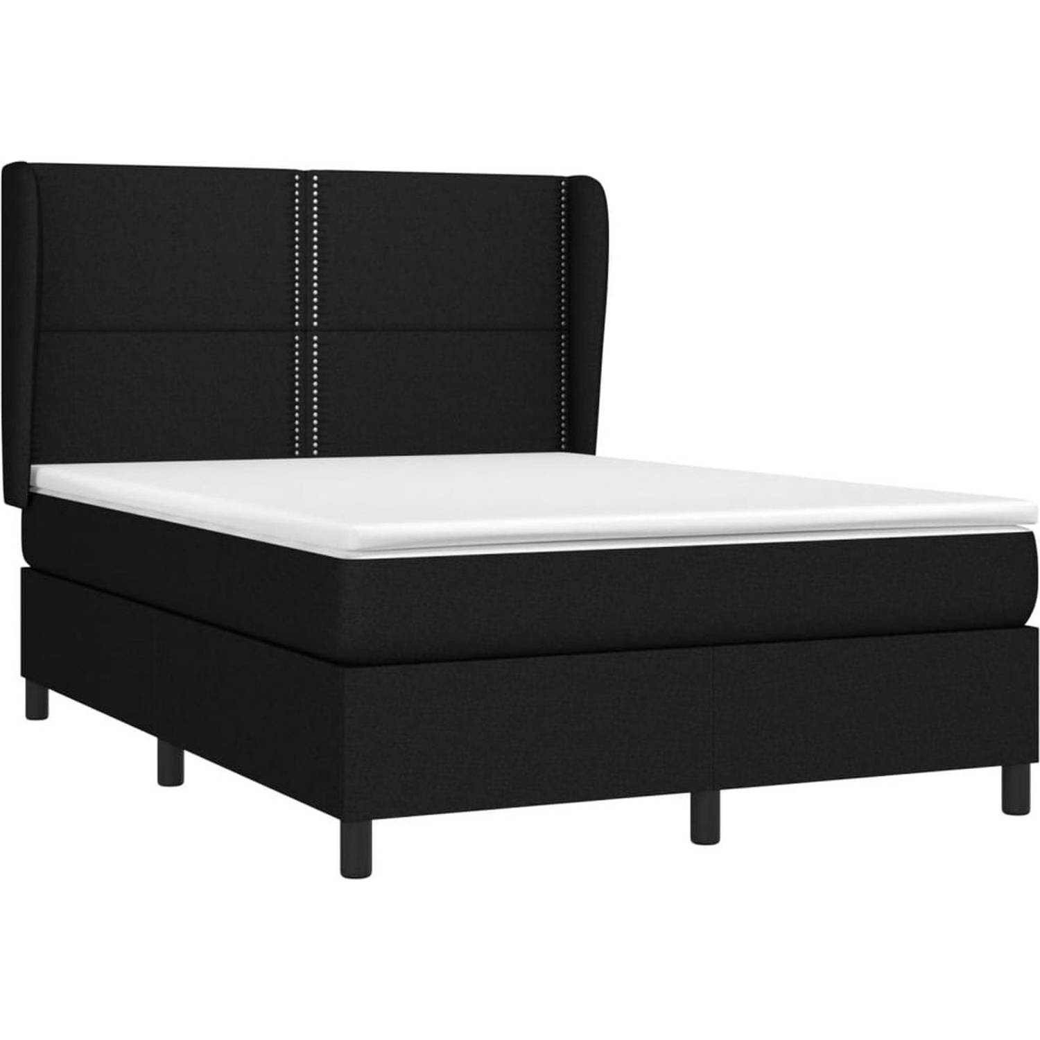 The Living Store Boxspringbed - Comfort - Bed - 193 x 147 x 118/128 cm - Zwart