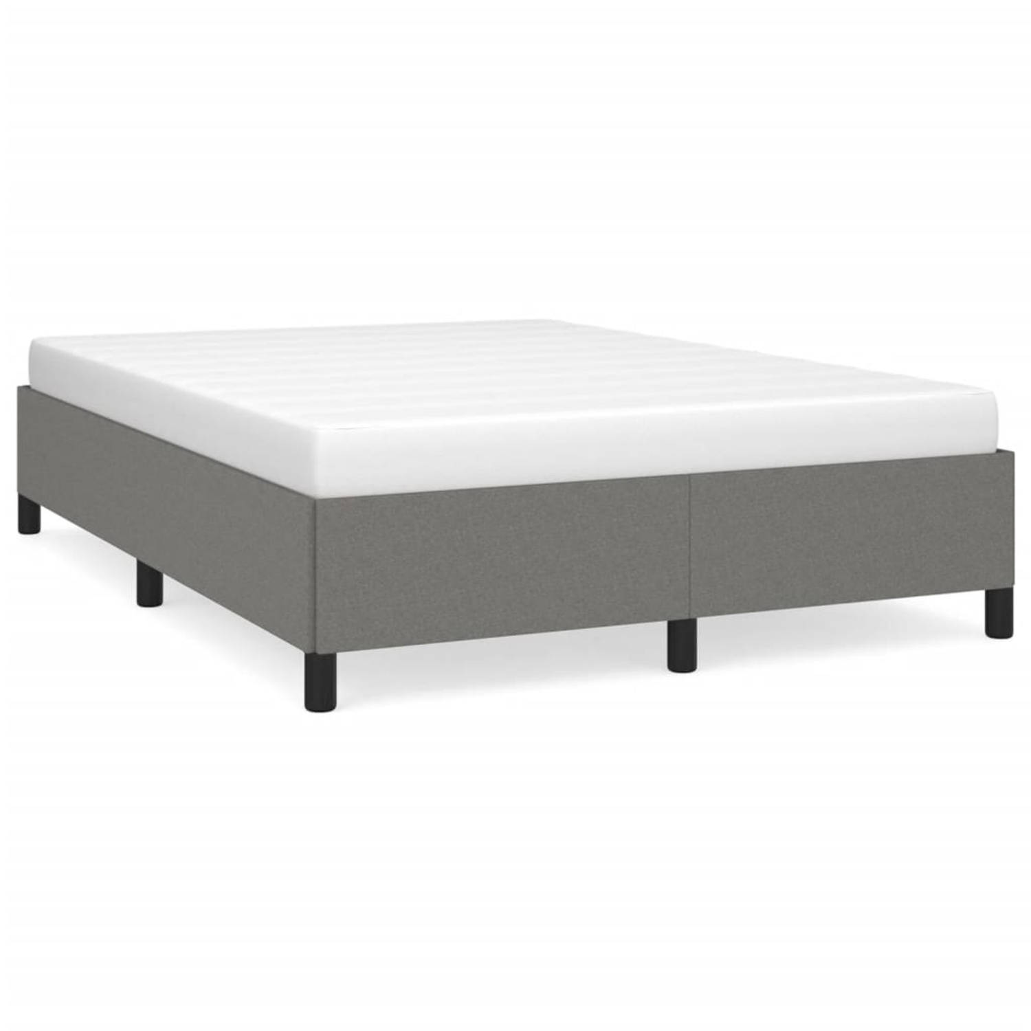 The Living Store Bedframe stof donkergrijs 140x190 cm - Bedframe - Bedframe - Bed - Slaapmeubel - Ledikant - Bedbodem - Tweepersoonsbed - Bedden - Slaapmeubels - Slaapmeubelen - Le