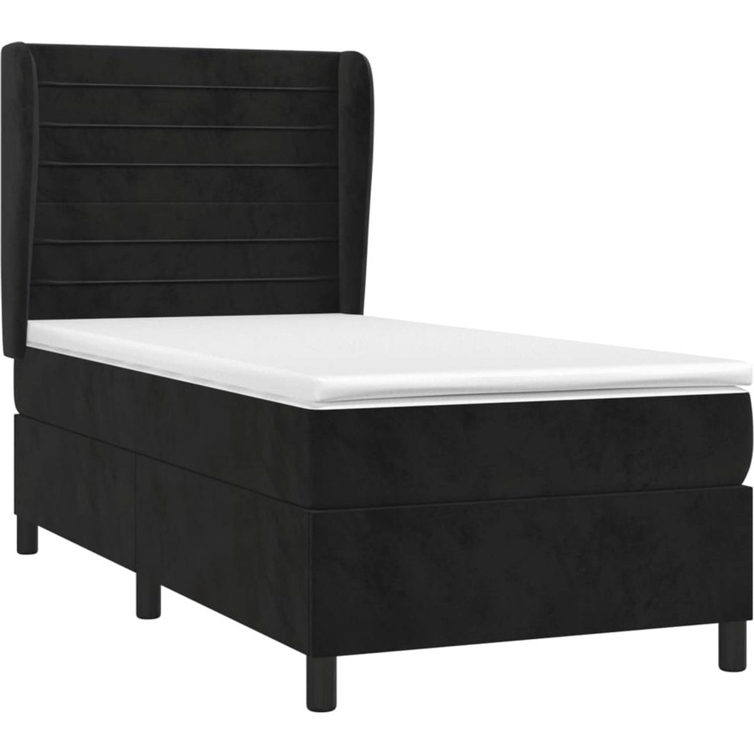 The Living Store Boxspringbed - Bed - 193 x 93 x 118/128 cm - Zacht fluweel