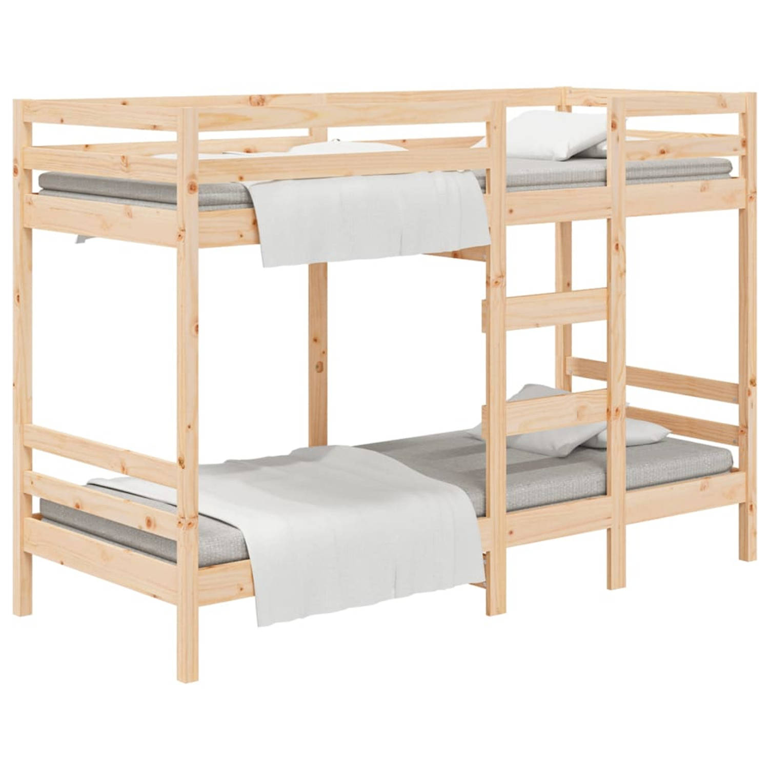 The Living Store Stapelbed massief grenenhout 90x200 cm - Bed