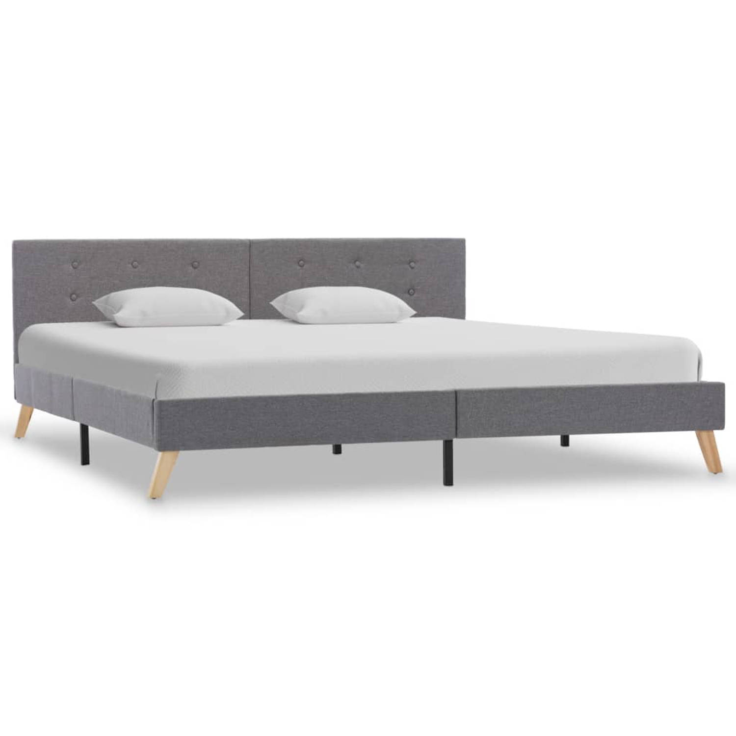 The Living Store Bedframe stof lichtgrijs 180x200 cm - Bed