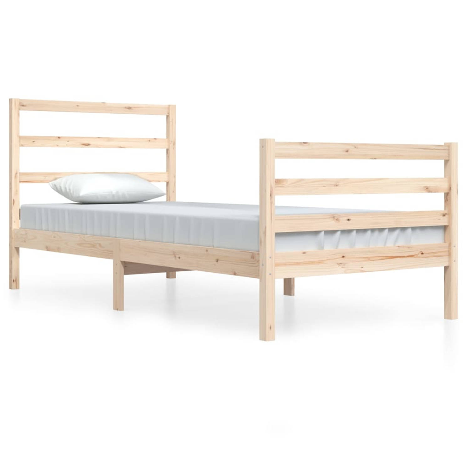The Living Store Bedframe massief grenenhout 90x200 cm - Bedframe - Bedframes - Bed - Bedbodem - Ledikant - Bed Frame - Massief Houten Bedframe - Slaapmeubel - Bedden - Bedbodems -