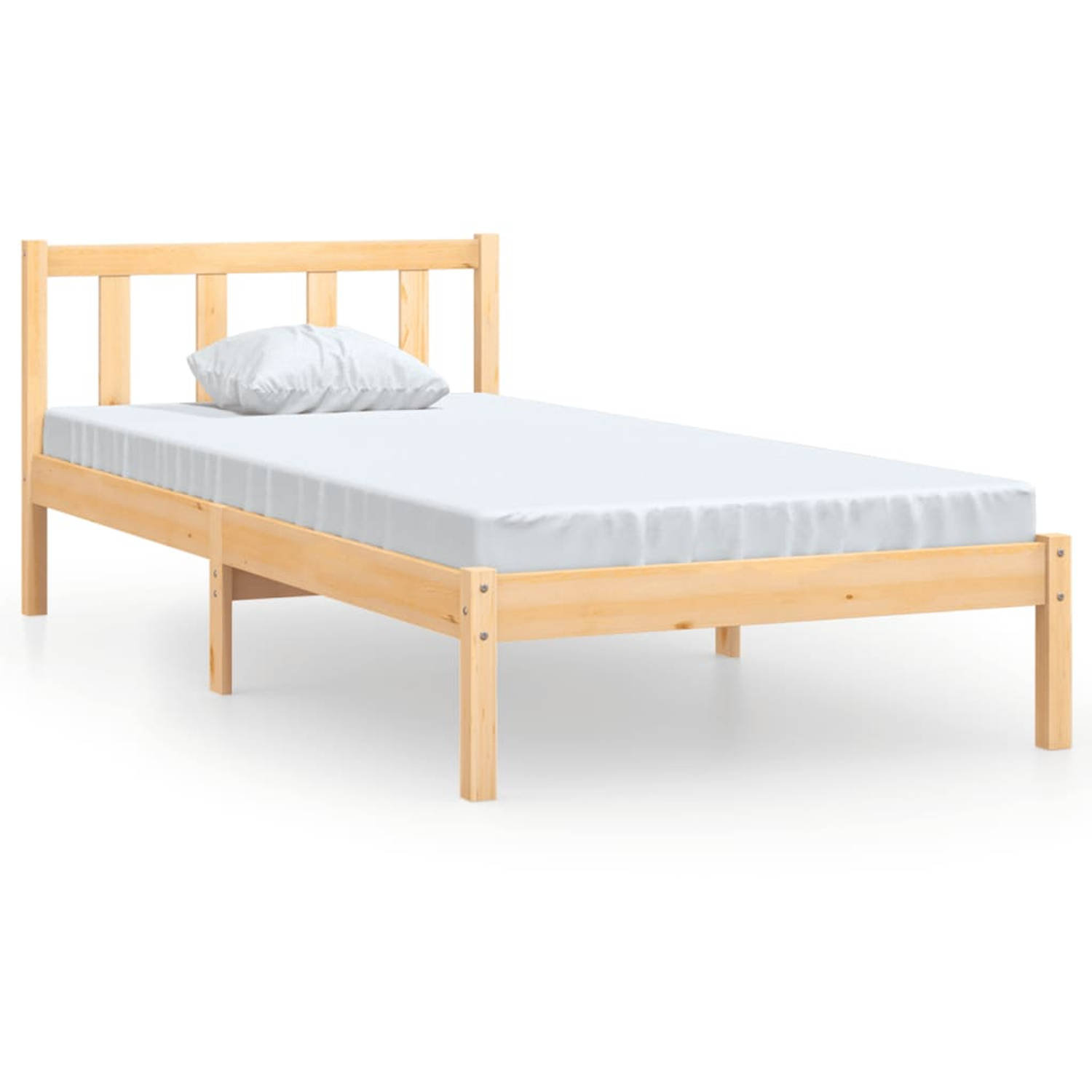 The Living Store Bedframe massief grenenhout 90x190 cm 3FT Single - Bed