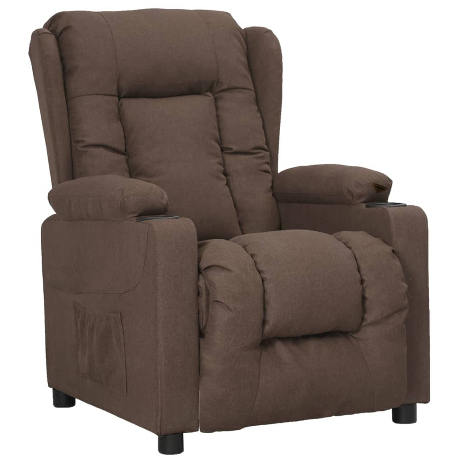 The Living Store Sta-opstoel verstelbaar stof taupe - Fauteuil