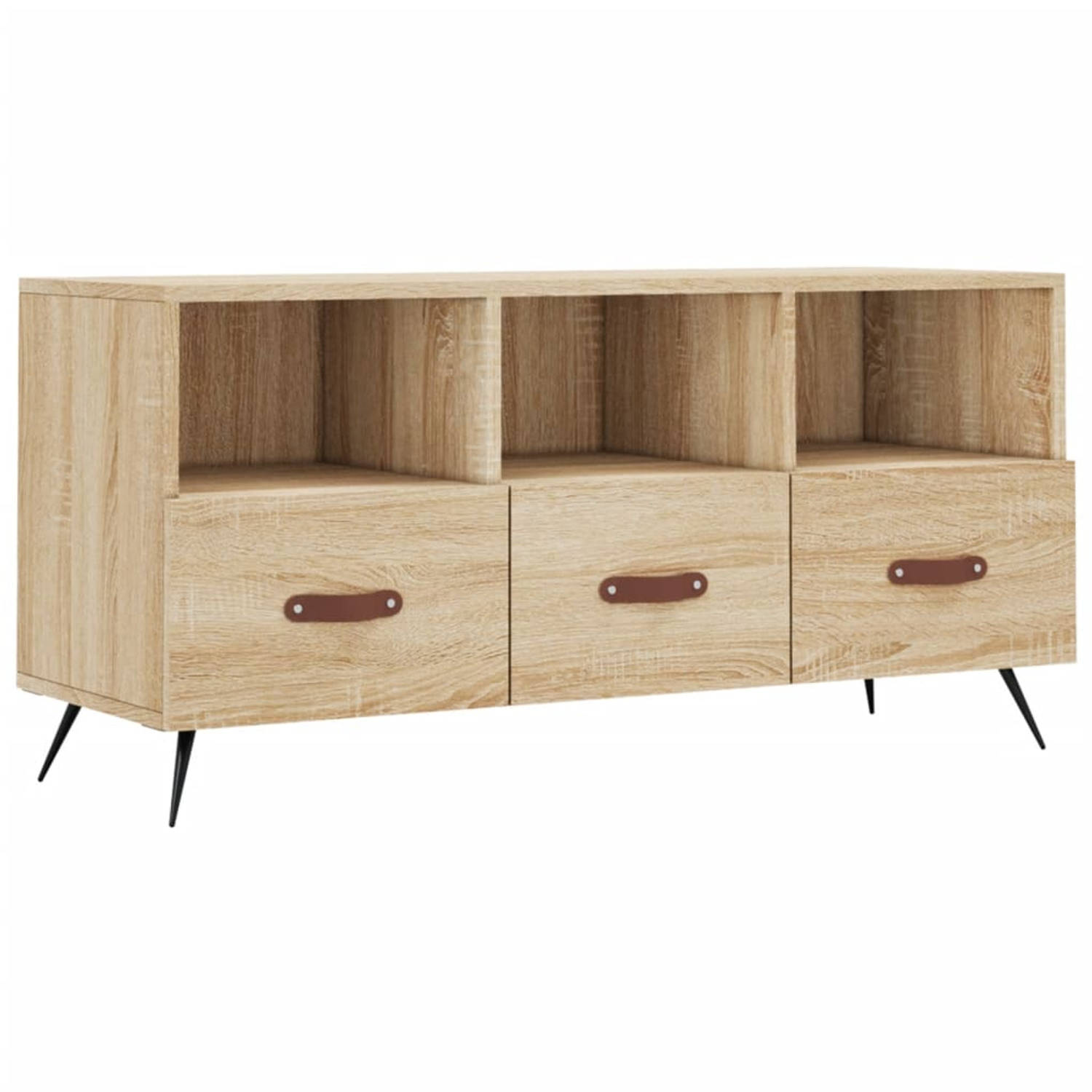 The Living Store Tv-meubel 102x36x50 cm bewerkt hout sonoma eikenkleurig - Kast