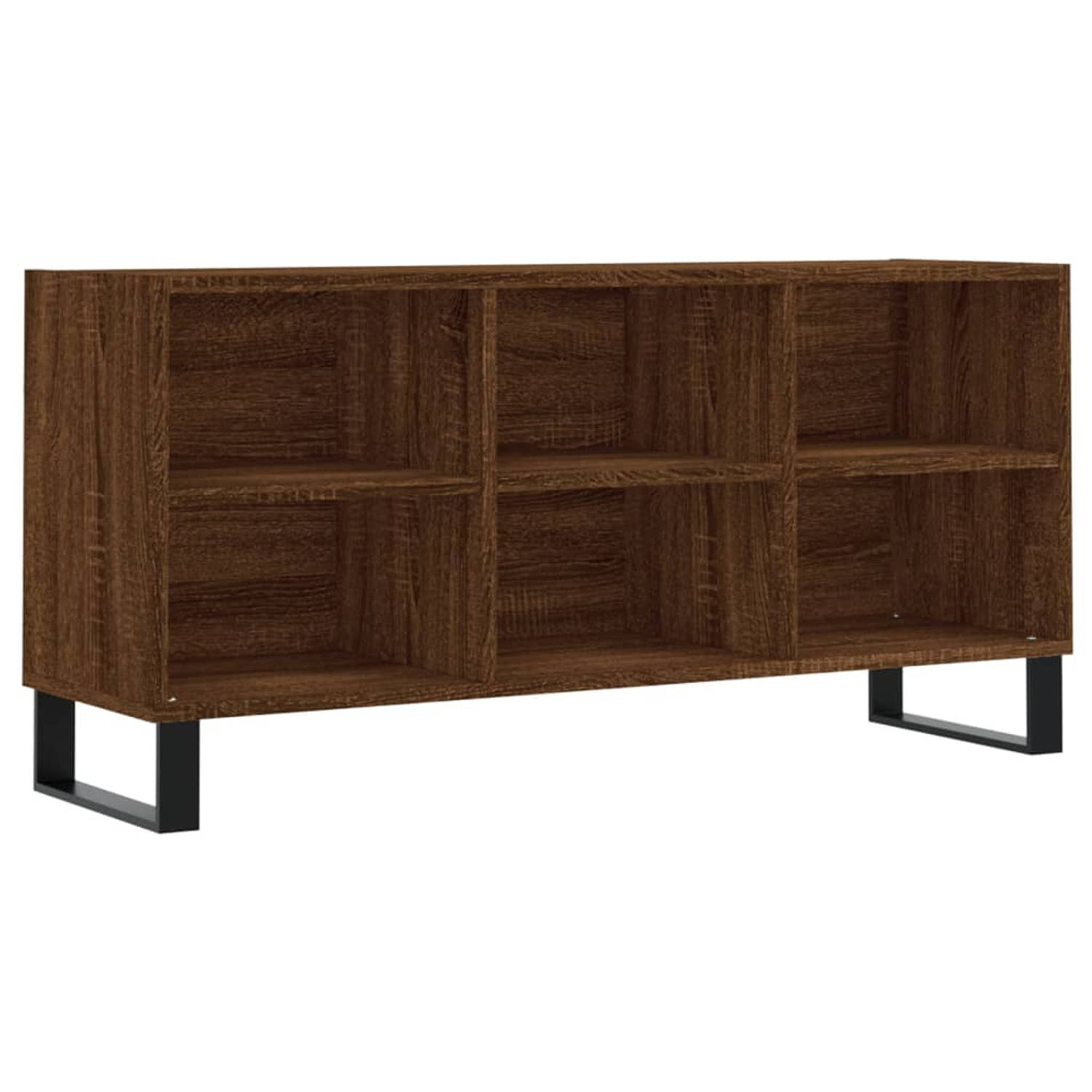 The Living Store Tv-meubel 103-5x30x50 cm bewerkt hout bruineikenkleurig - Kast