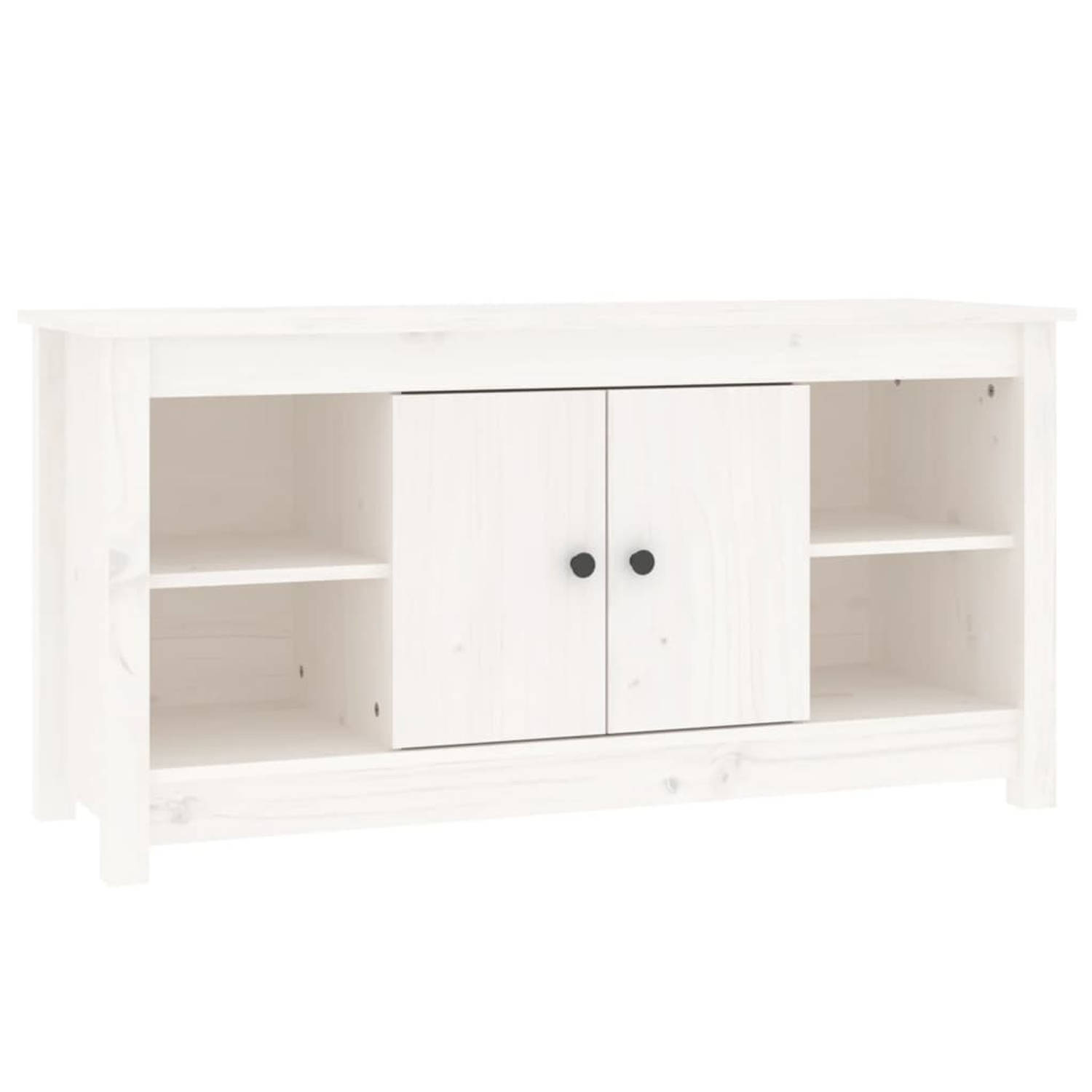 The Living Store TV-kast Grenenhout 103 x 36.5 x 52 cm Wit