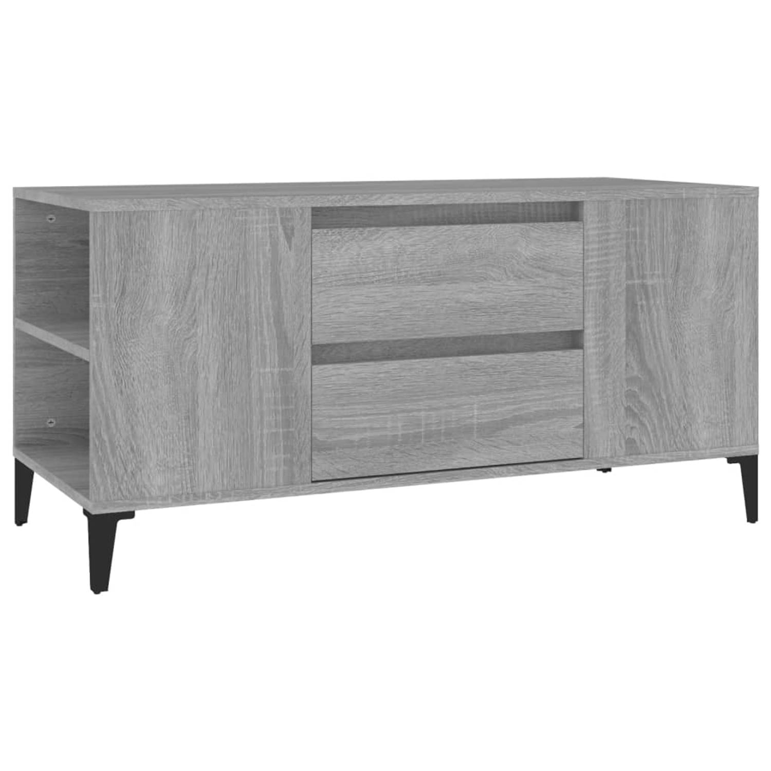 The Living Store Tv-meubel 102x44-5x50 cm bewerkt hout grijs sonoma eikenkleurig - Kast