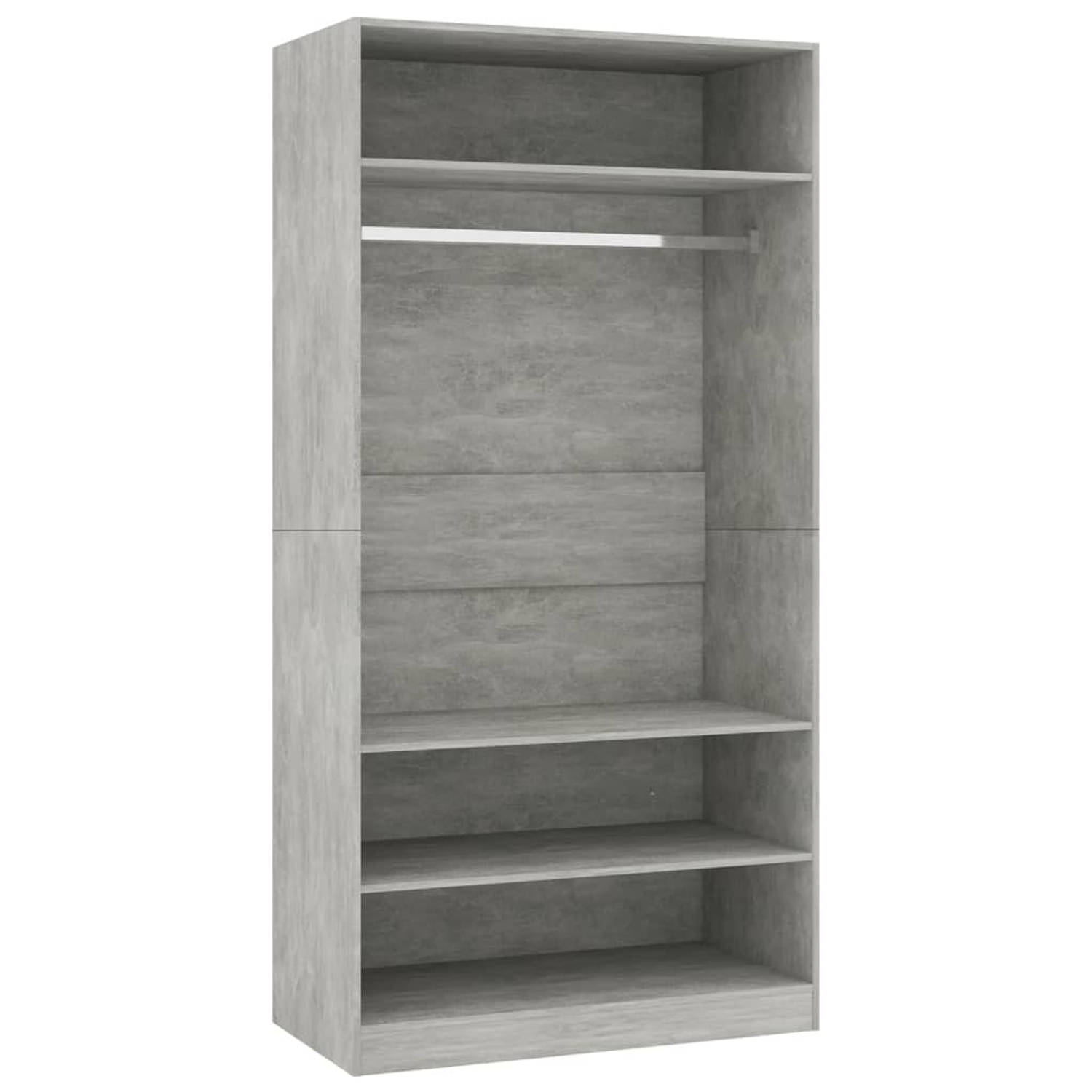 The Living Store Kledingkast Compact - 100x50x200 cm - Bewerkt hout