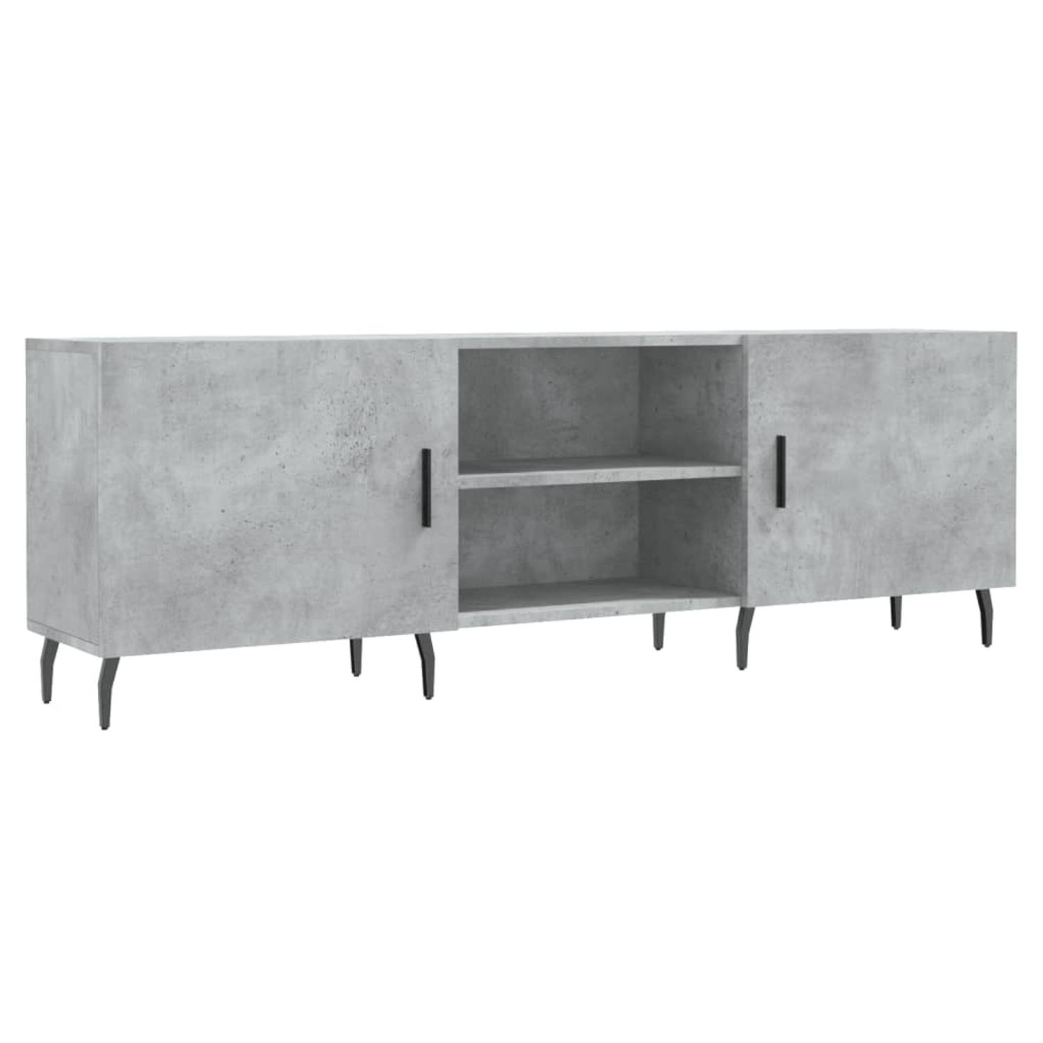 The Living Store Tv-meubel 150x30x50 cm bewerkt hout betongrijs - Kast