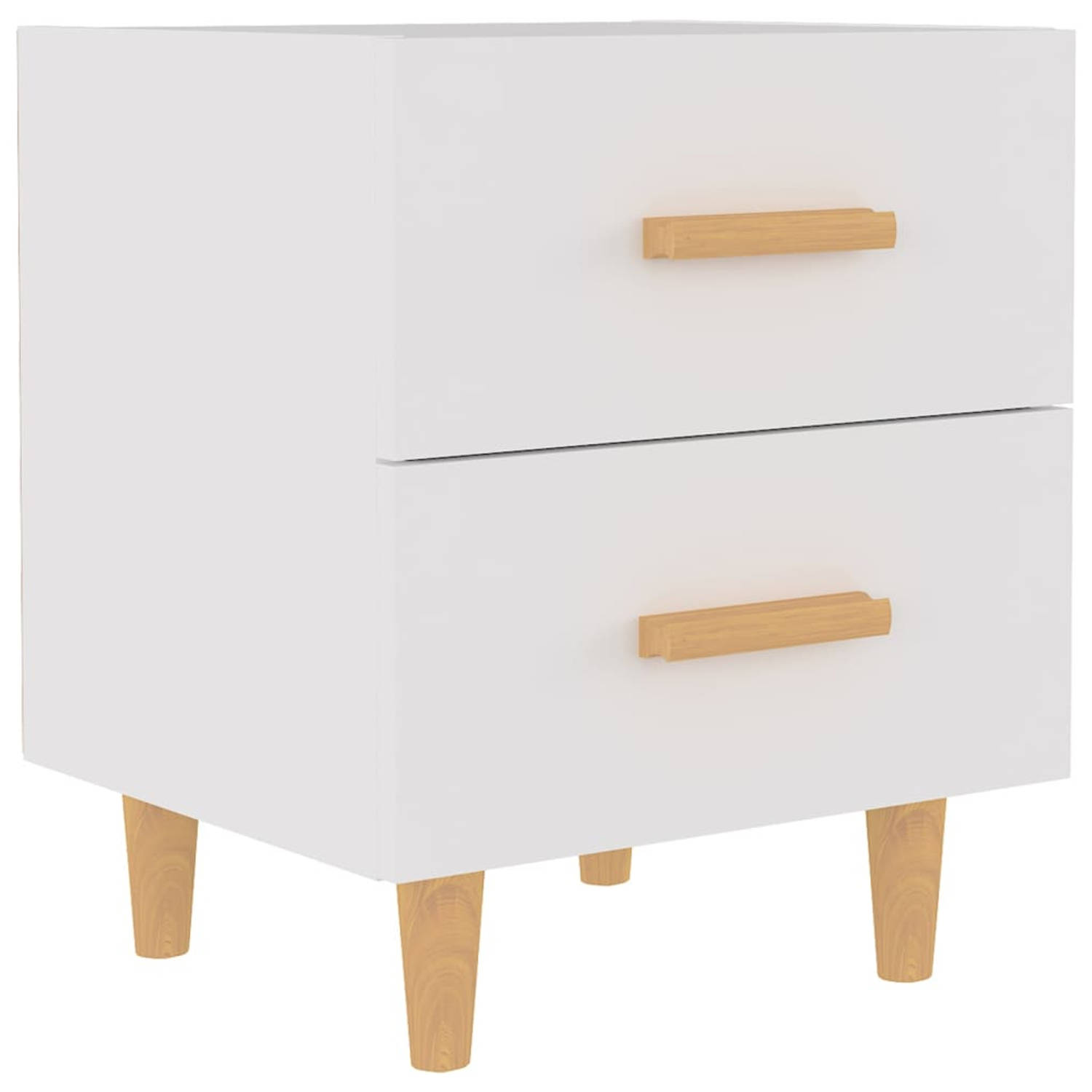 The Living Store Nachtkastje 40x35x47-5 cm wit - Kast