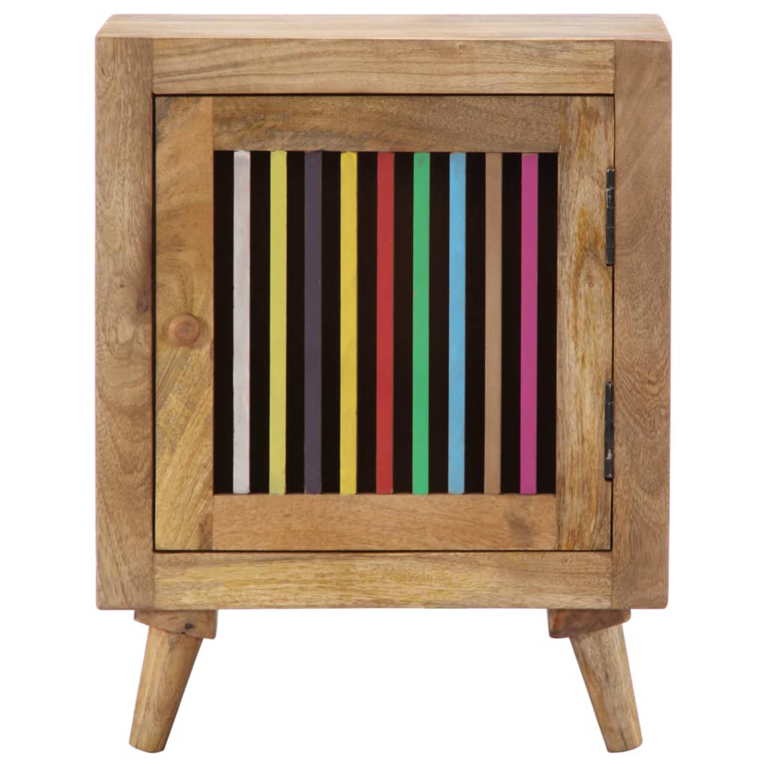 The Living Store Nachtkastje 40x30x50 cm massief mangohout - Kast