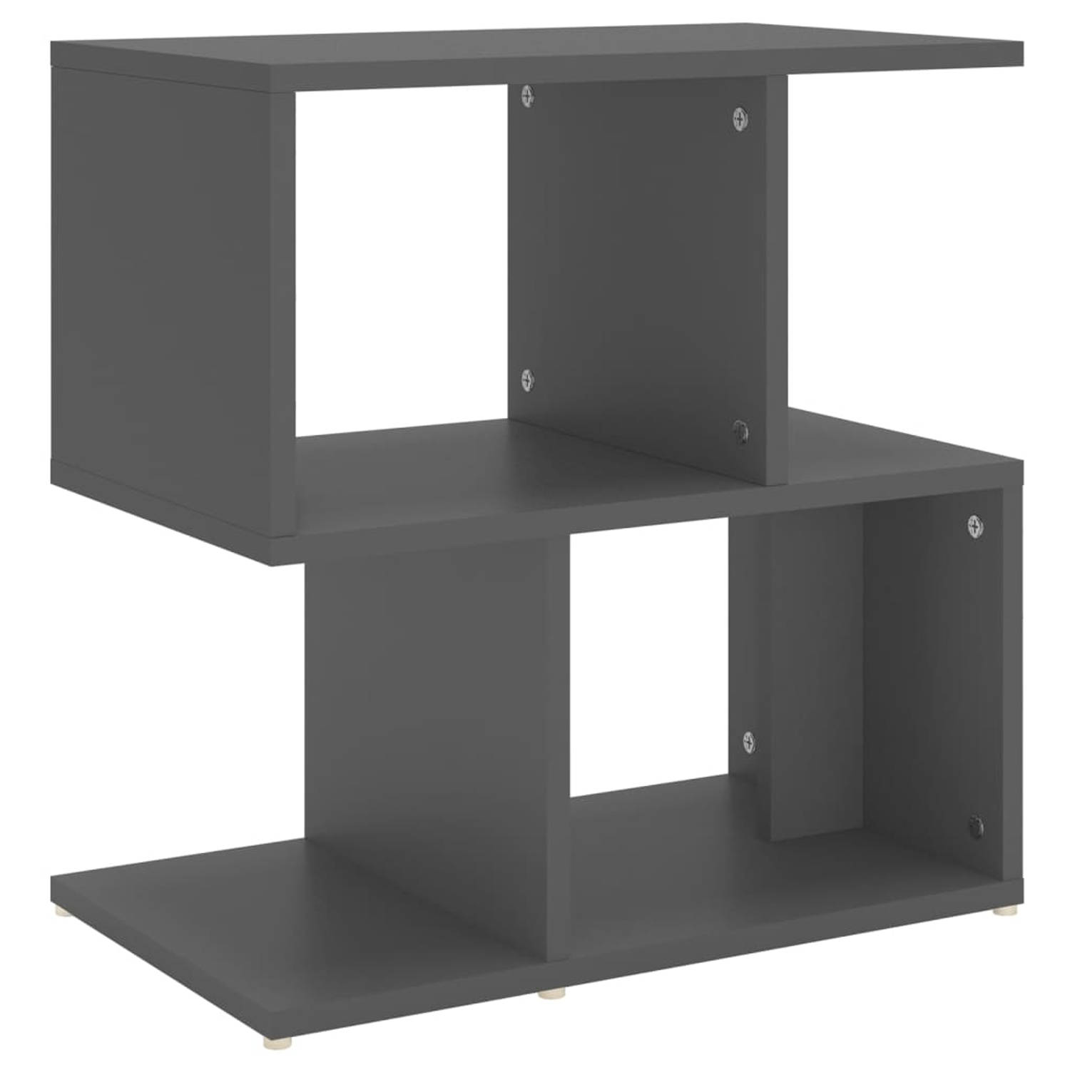 The Living Store Nachtkastje 50x30x51-5 cm spaanplaat grijs - Kast