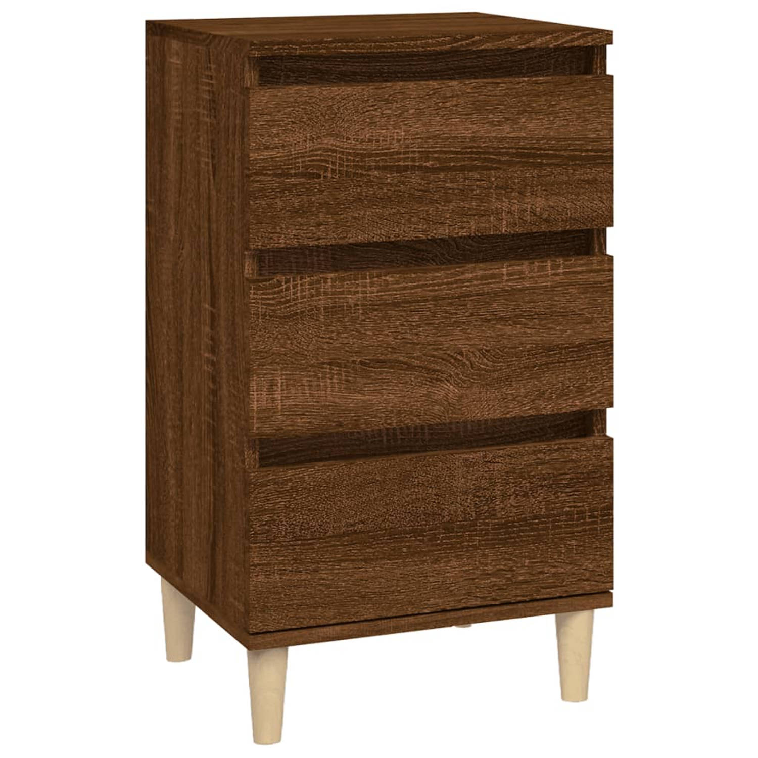 The Living Store Nachtkastje 40x35x70 cm bewerkt hout bruineikenkleurig - Kast