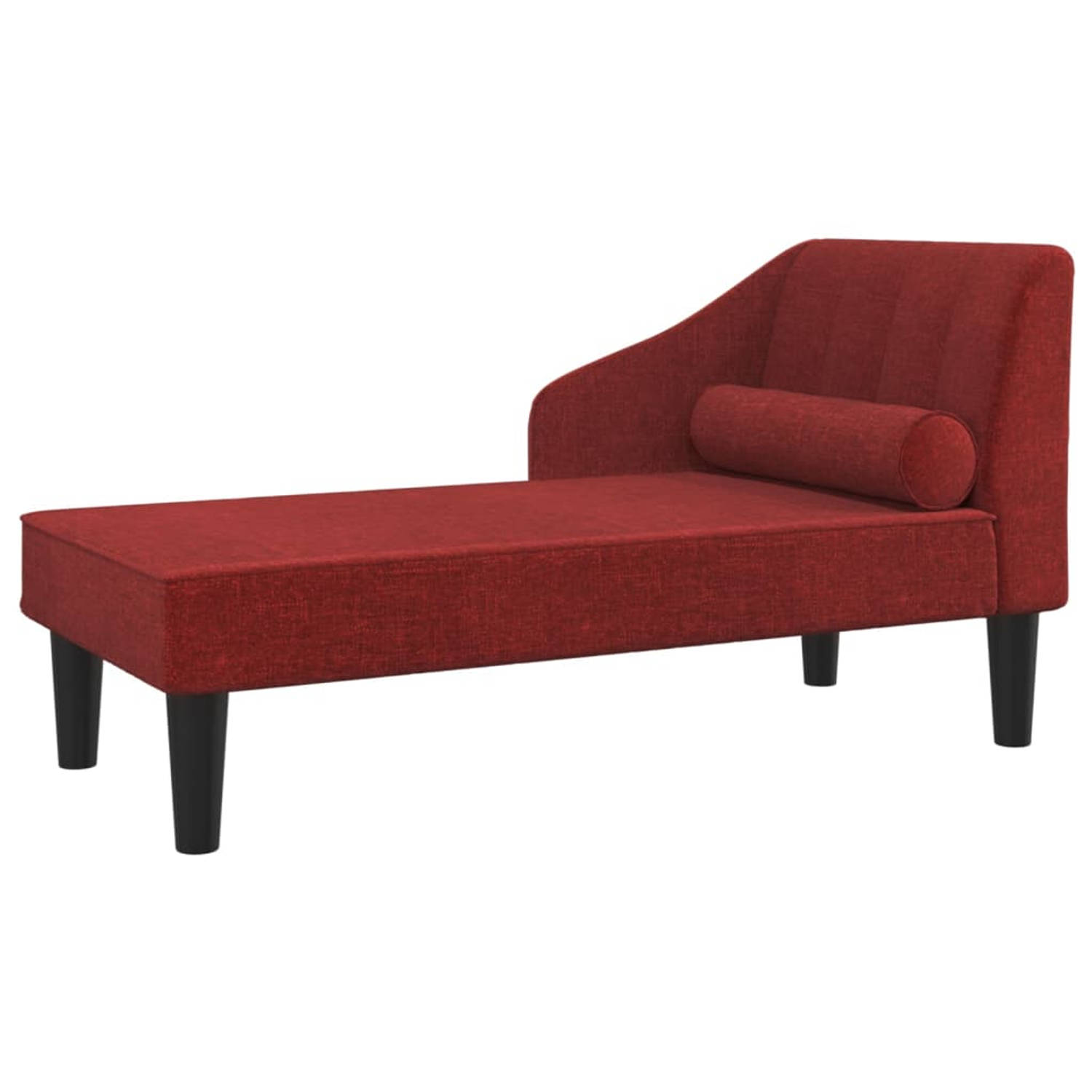 The Living Store Chaise longue met bolster stof wijnrood