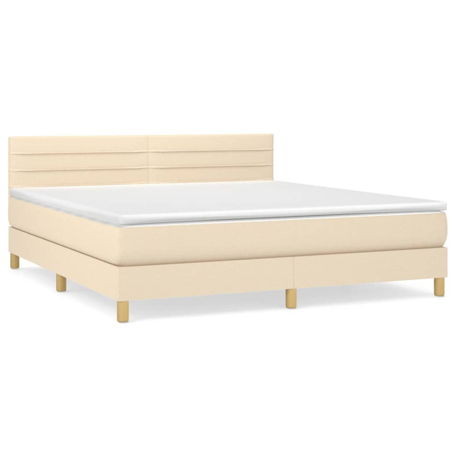 The Living Store Boxspring Bed - Pocketvering - Crème - 160x200 cm