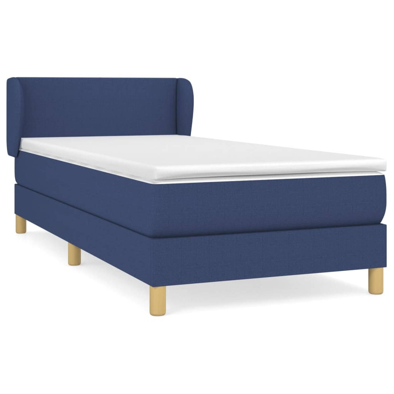The Living Store Boxspringbed - Pocketvering - 80 x 200 cm - Blauw - Duurzaam Materiaal