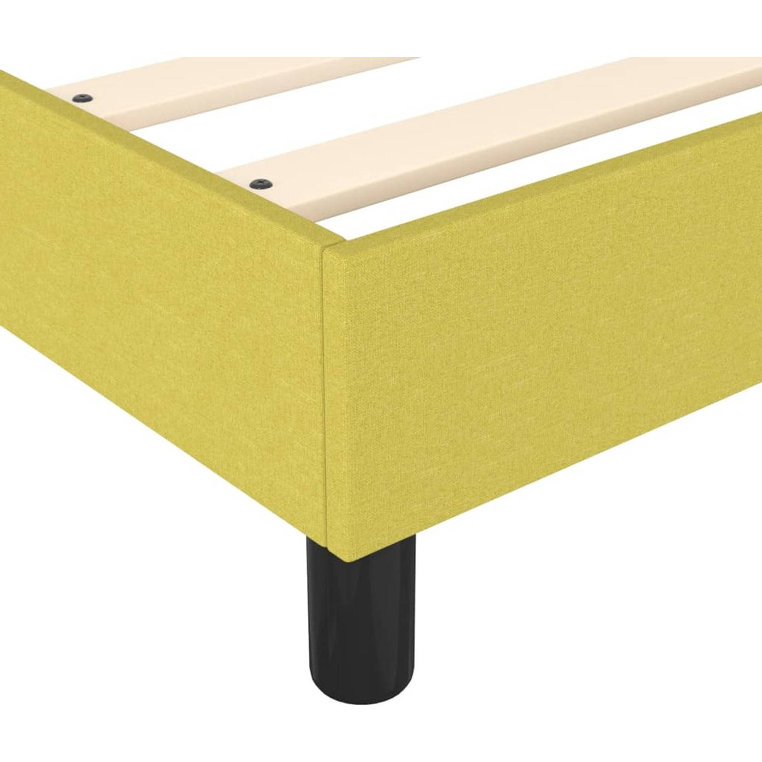 The Living Store Boxspringbed - Groene Stof - 203x200x35cm - Pocketvering