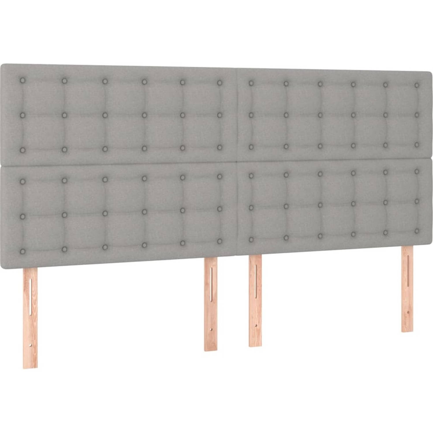 The Living Store Boxspringbed - Comfort - Bed en matras - 160 x 200 cm - Lichtgrijs
