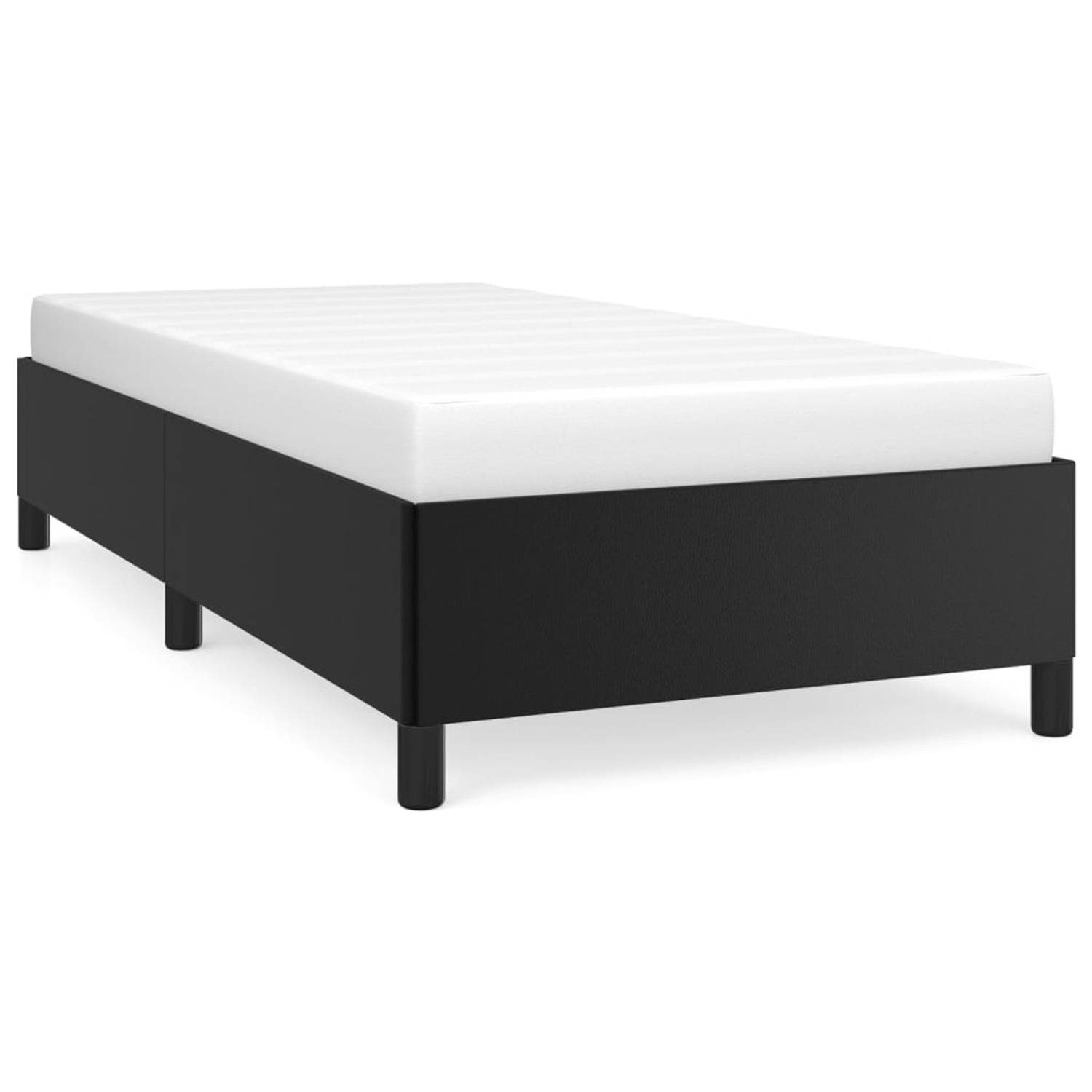 The Living Store Bedframe kunstleer zwart 100x200 cm - Bedframe - Bedframes - Bed - Slaapmeubel - Bedbodem - Ledikant - Eenpersoonsbed - Slaapbed - Bedden - Slaapmeubels - Slaapmeu