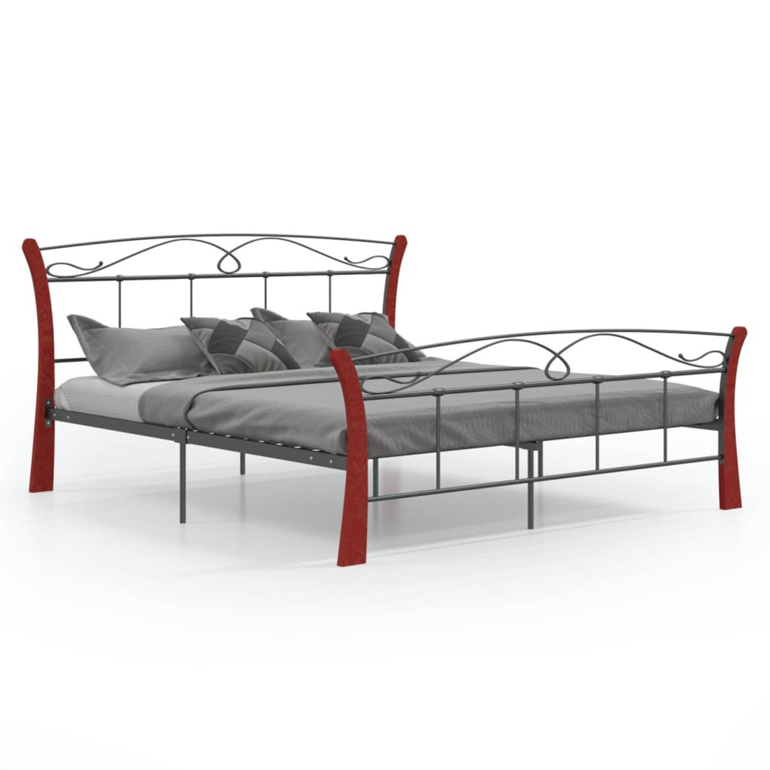 The Living Store Bedframe metaal zwart 140x200 cm - Bedframe - Bedframe - Bed Frame - Bed Frames - Bed - Bedden - 2-persoonsbed - 2-persoonsbedden - Tweepersoons Bed