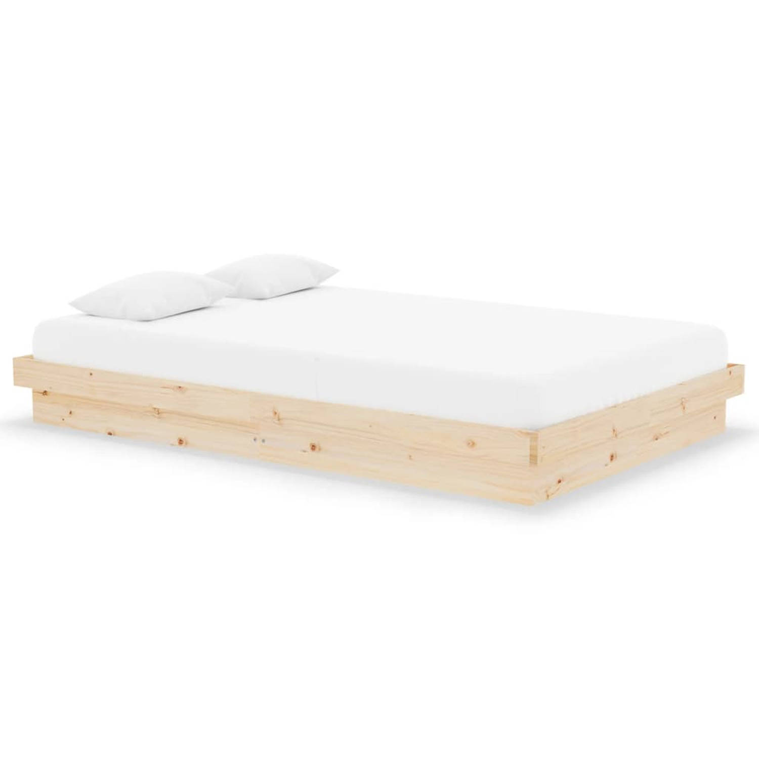 The Living Store Bedframe massief hout 120x190 cm 4FT Small Double - Bedframe - Bedframes - Tweepersoonsbed - Bed - Bedombouw - Dubbel Bed - Frame - Bed Frame - Ledikant - Houten B