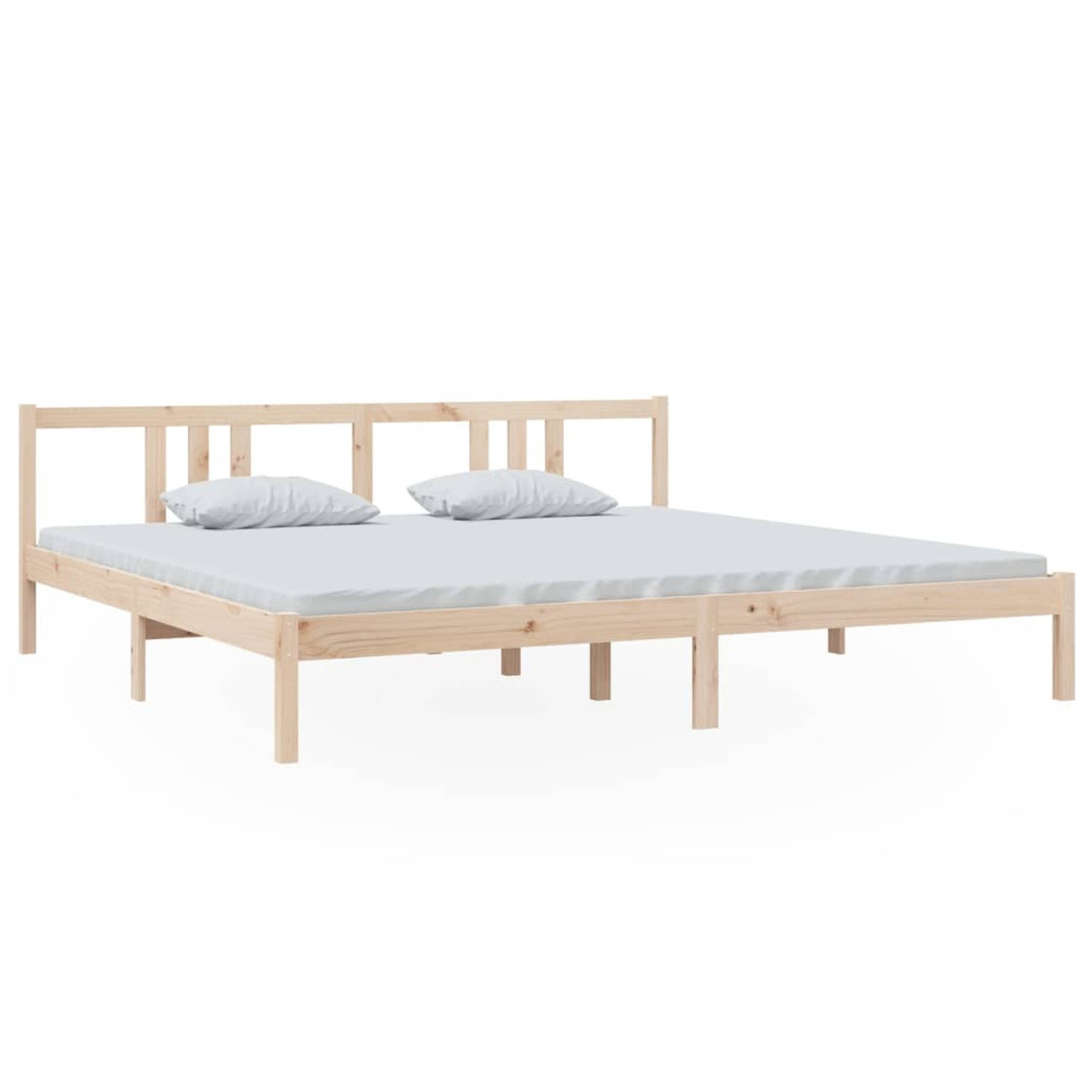 The Living Store Bedframe massief hout 200x200 cm - Bedframe - Bedframes - Bed - Bedbodem - Ledikant - Bed Frame - Massief Houten Bedframe - Slaapmeubel - Tweepersoonsbed - Bedden