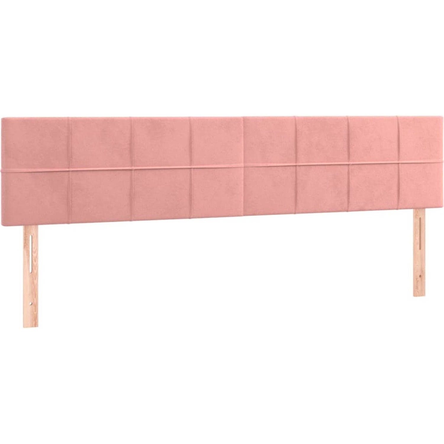 The Living Store Boxspringbed Velvet - Roze - 203 x 163 x 78/88 cm - Pocketvering