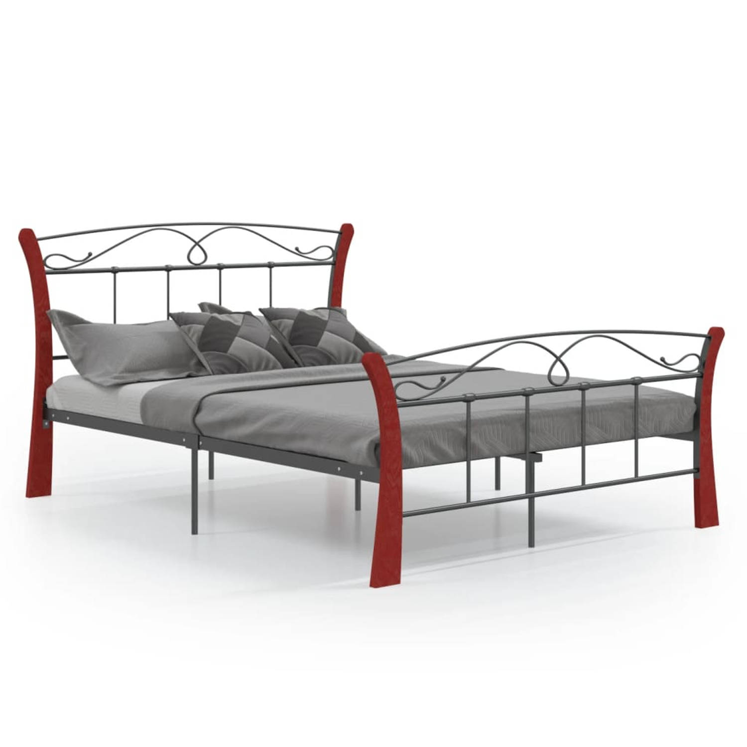 The Living Store Bedframe metaal zwart 120x200 cm - Bedframe - Bedframe - Bed Frame - Bed Frames - Bed - Bedden - 2-persoonsbed - 2-persoonsbedden - Tweepersoons Bed