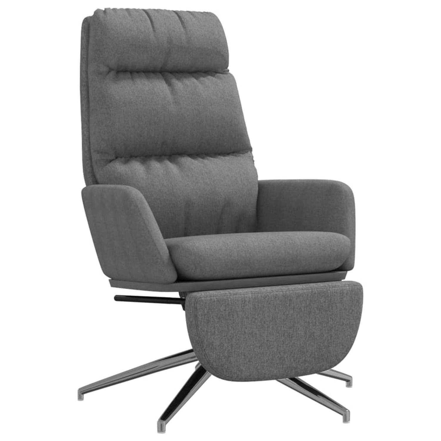 The Living Store Relaxstoel - Comfortabele stoel met voetensteun - Lichtgrijs - 70x77x98 cm