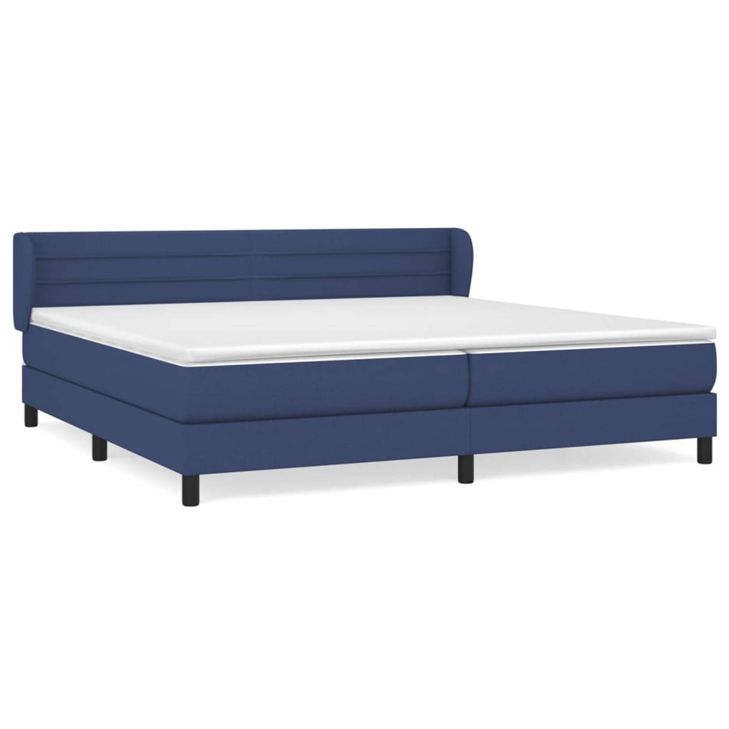 The Living Store Boxspring Bed - Pocketvering - 203x203x78/88 cm - Blauw