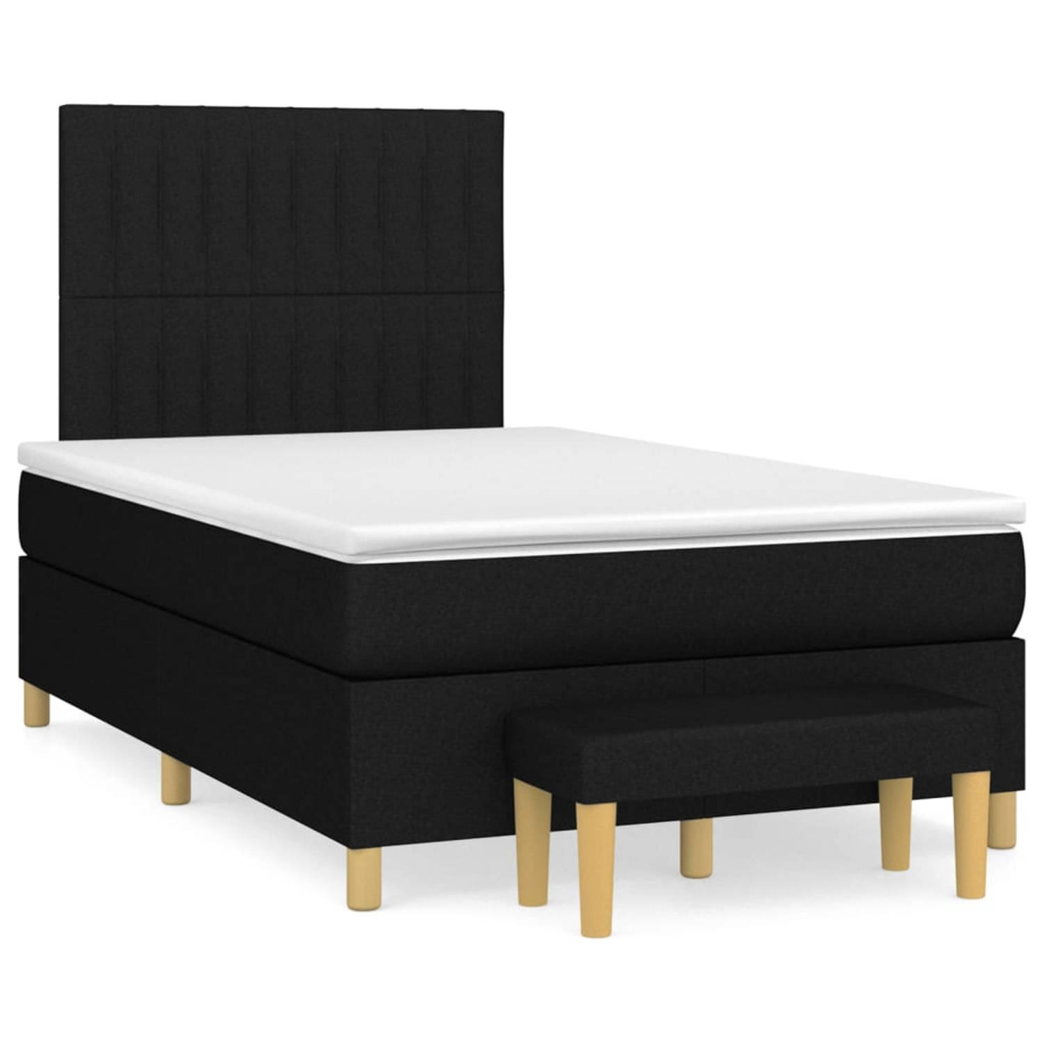 The Living Store Boxspringbed - Comfort - Bed - 203 x 120 x 118/128 cm - Zwart