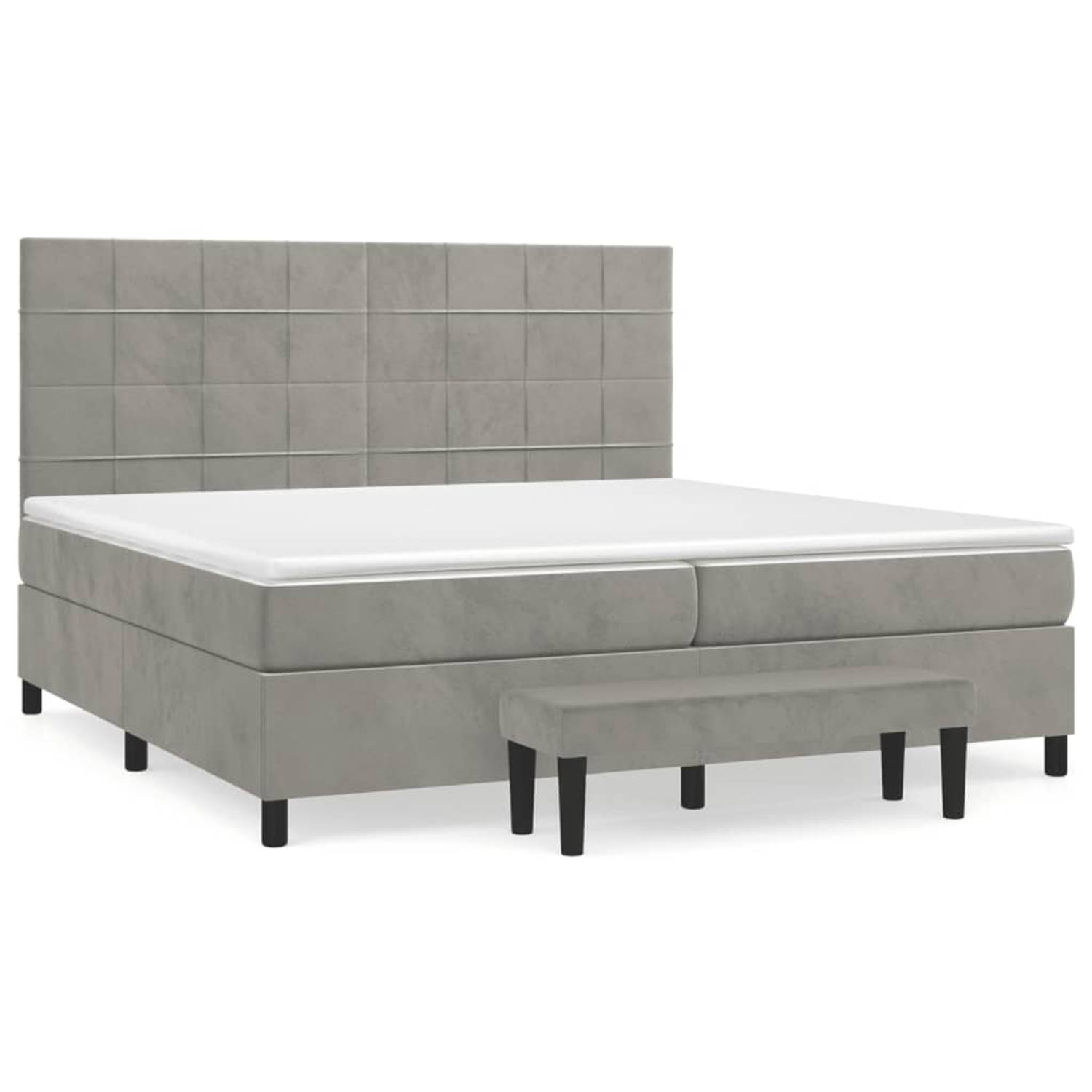 The Living Store Boxspringbed - Bedframe met verstelbaar hoofdeind - Pocketvering matras - Middelharde ondersteuning -