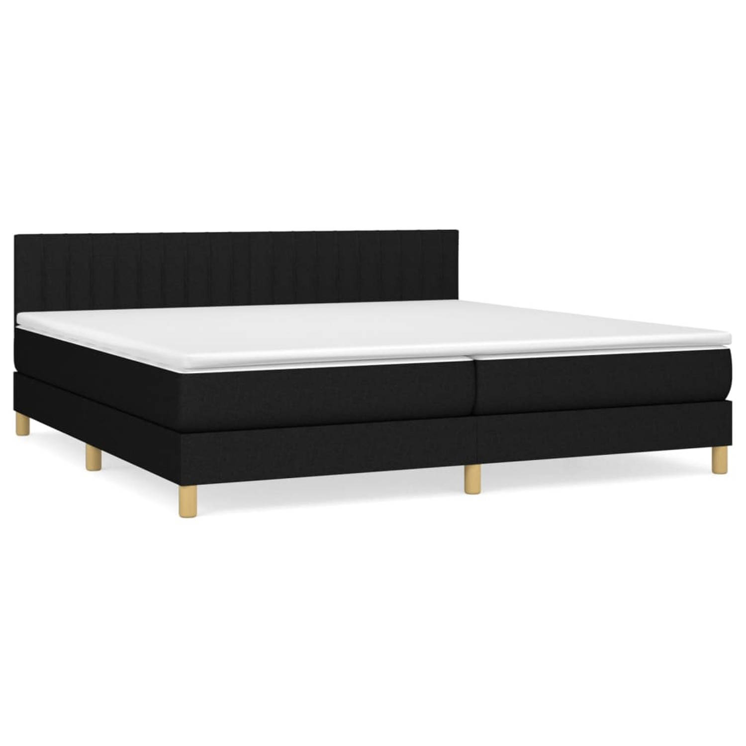 The Living Store Boxspringbed - Comfort - Bed - 203x200x78/88cm - Zwart