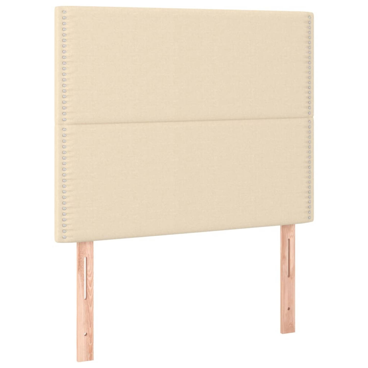 The Living Store Hoofdbord - Bedaccessoires - 80 x 5 x 118/128 cm - Crème stof
