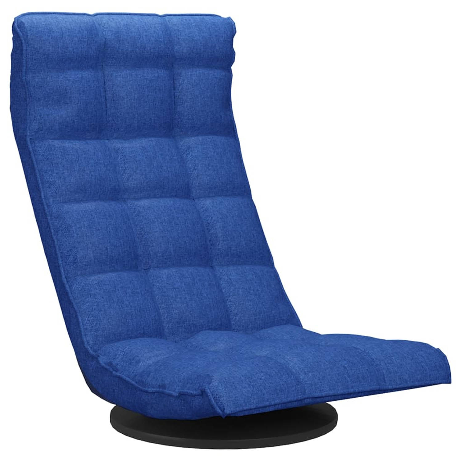 The Living Store Vloerstoel draaibaar stof blauw - Chaise longue
