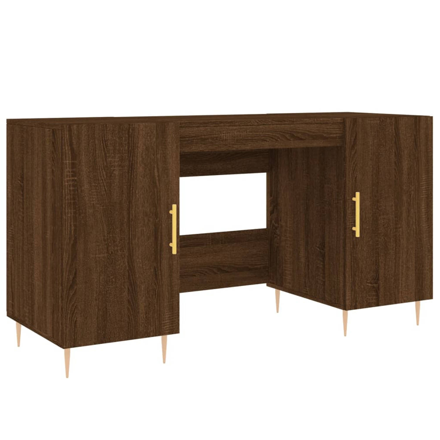 The Living Store Bureau - Industriële Stijl - 140 x 50 x 75 cm - Bruineiken