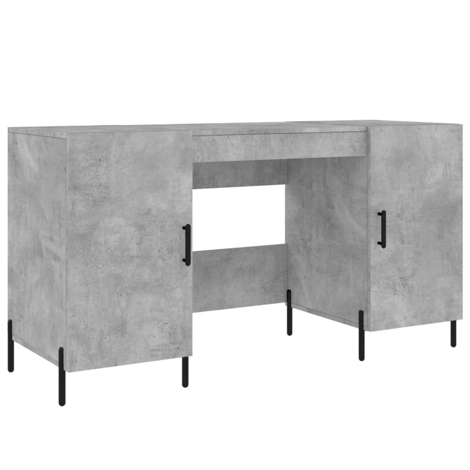 The Living Store Bureau - betongrijs - 140 x 50 x 75 cm - Industriële stijl - Duurzaam materiaal