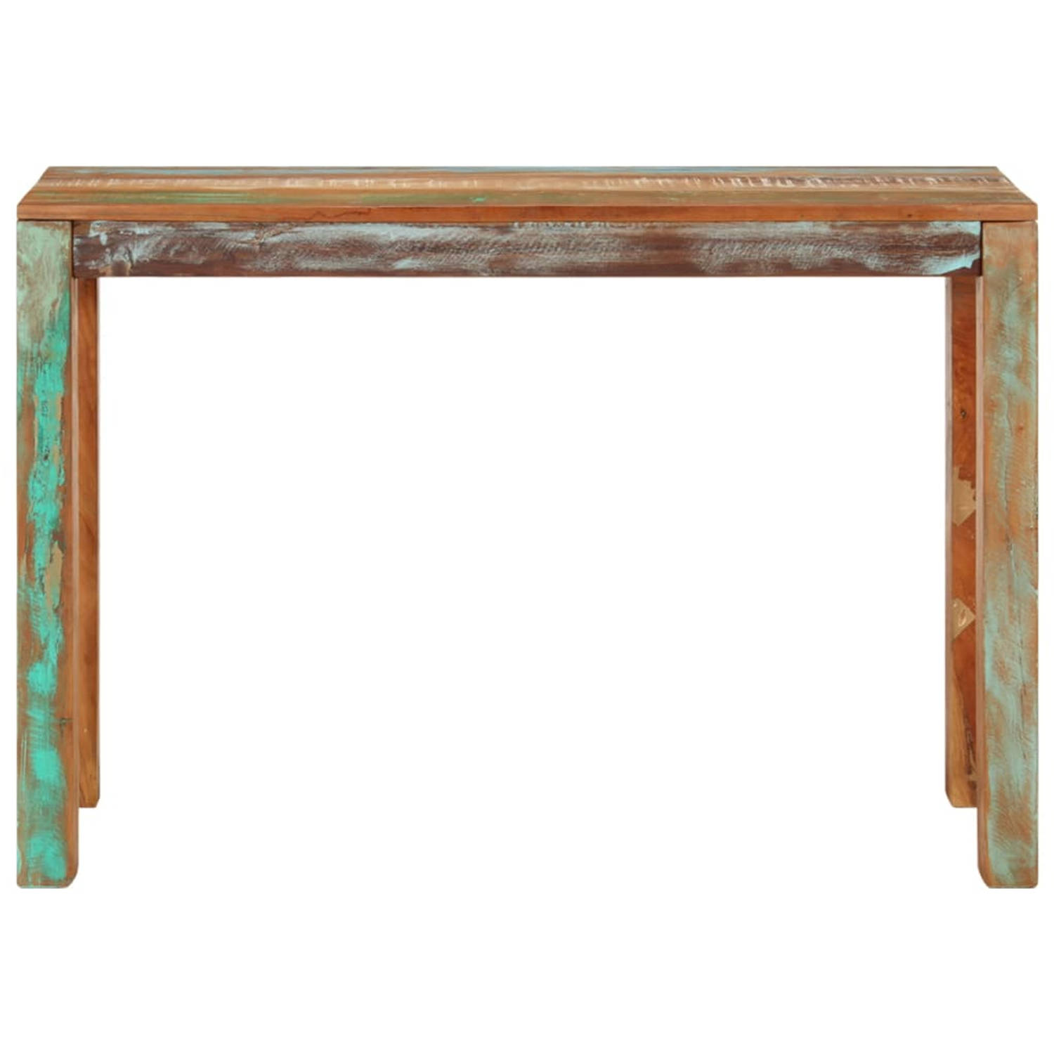 The Living Store Consoletafel Massief Gerecycled Hout - 110 x 35 x 76 cm - Rustieke Charme