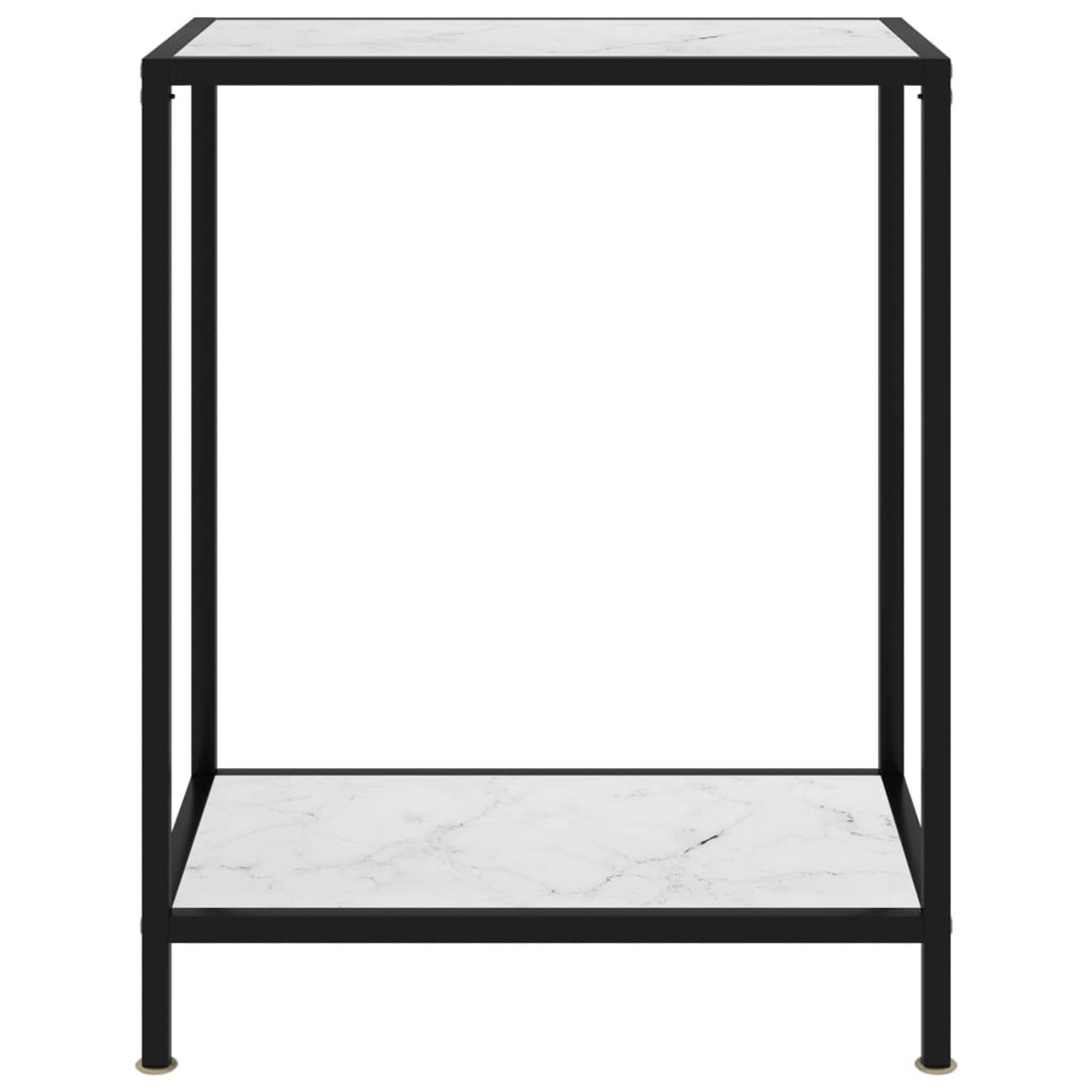 The Living Store wandtafel Wandtafels - 60 x 35 x 75 cm - Gehard glas - Gepoedercoat staal