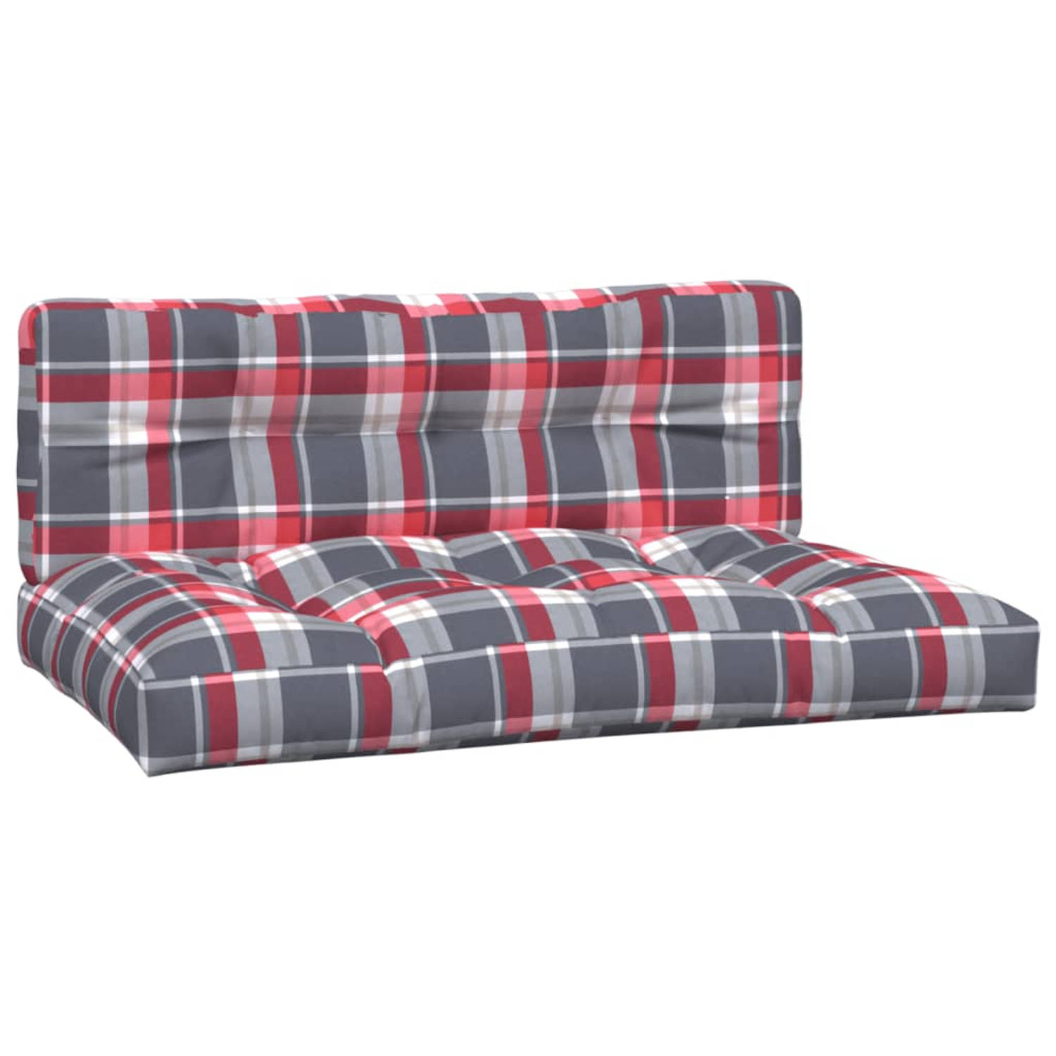 The Living Store Palletkussens - Polyester - Zachte vulling - Brede toepassing - 120 x 80 x 12 cm - Met rood